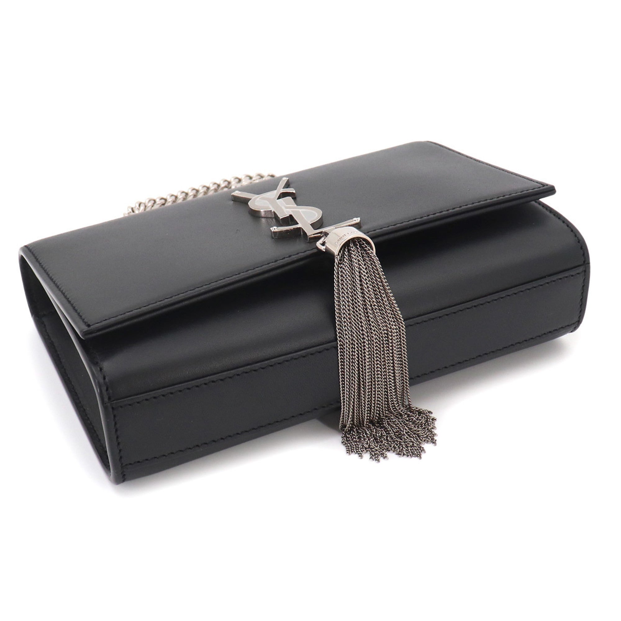 Saint Laurent Black Leather Handbag Shoulder Bag (Pre-Owned)
