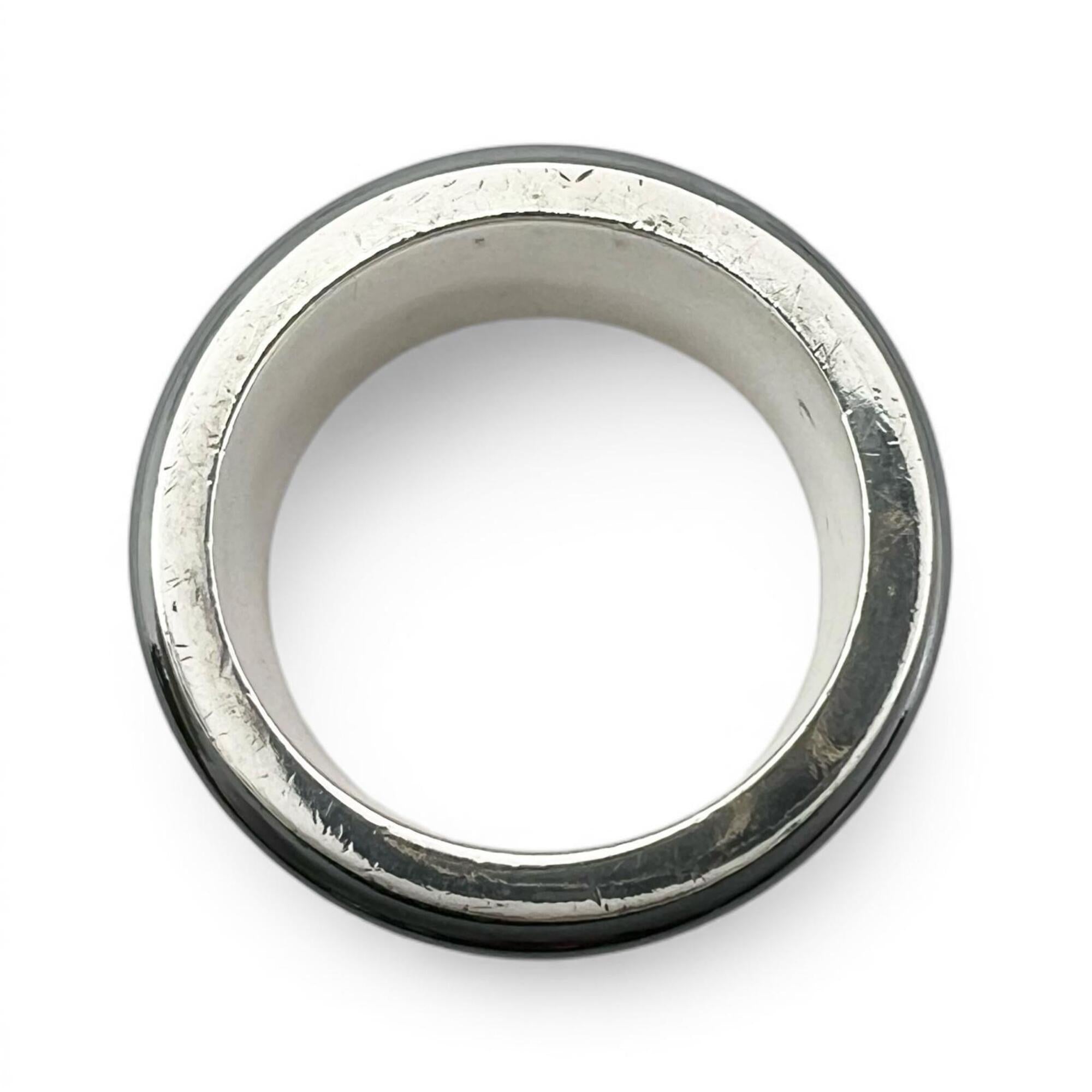 Tiffany Silver Black Silver 925 Titanium Band Ring (Pre-Owned)