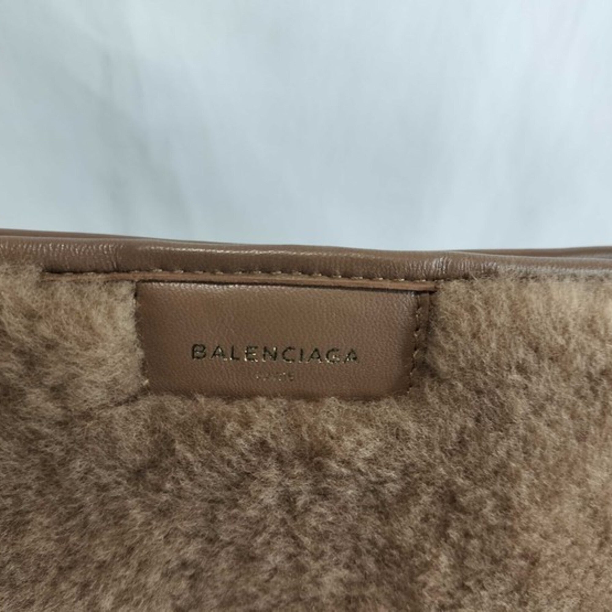 Balenciaga Brown Leather Fur Clutch Bag (Pre-Owned)
