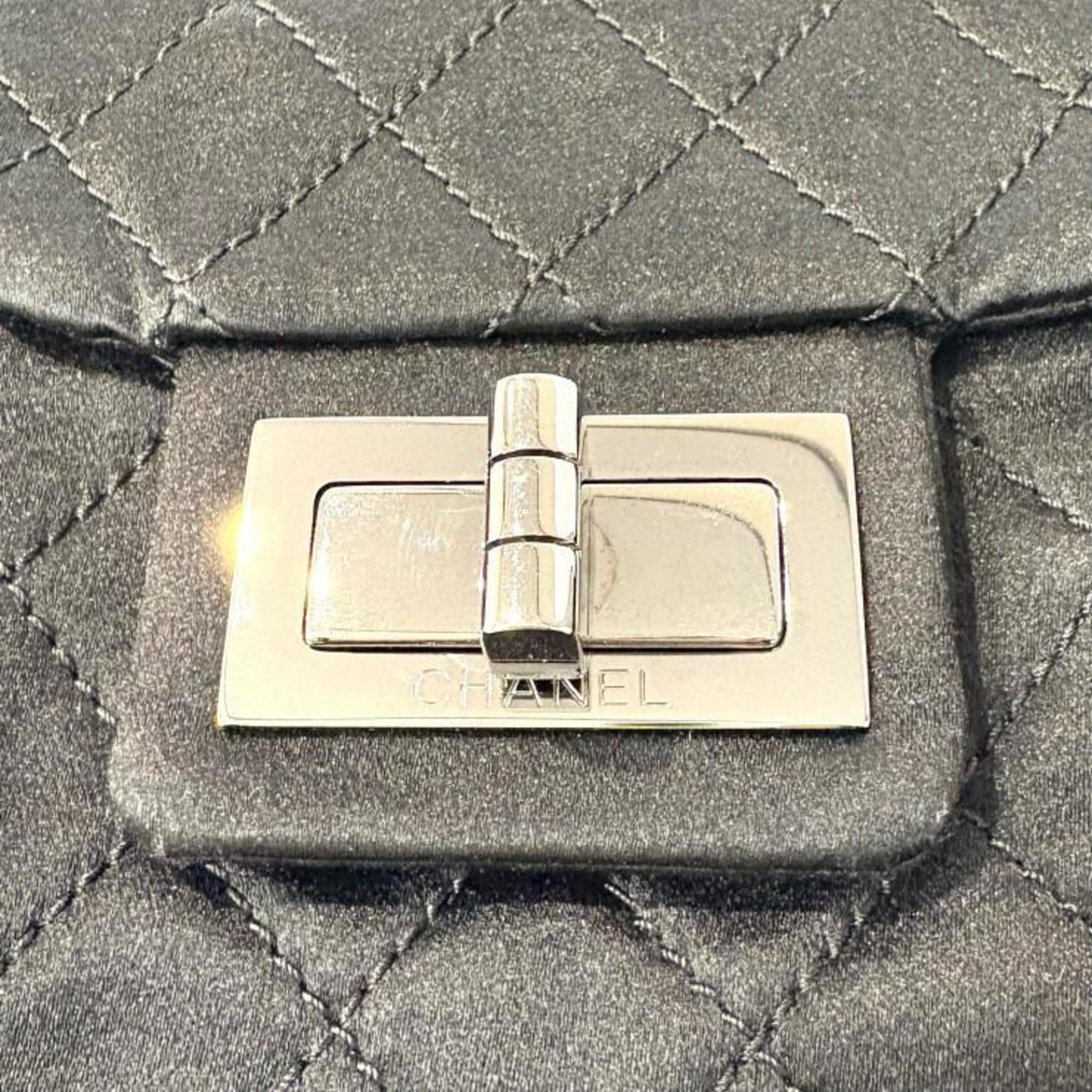 Chanel Black Satin Handbag (Pre-Owned)