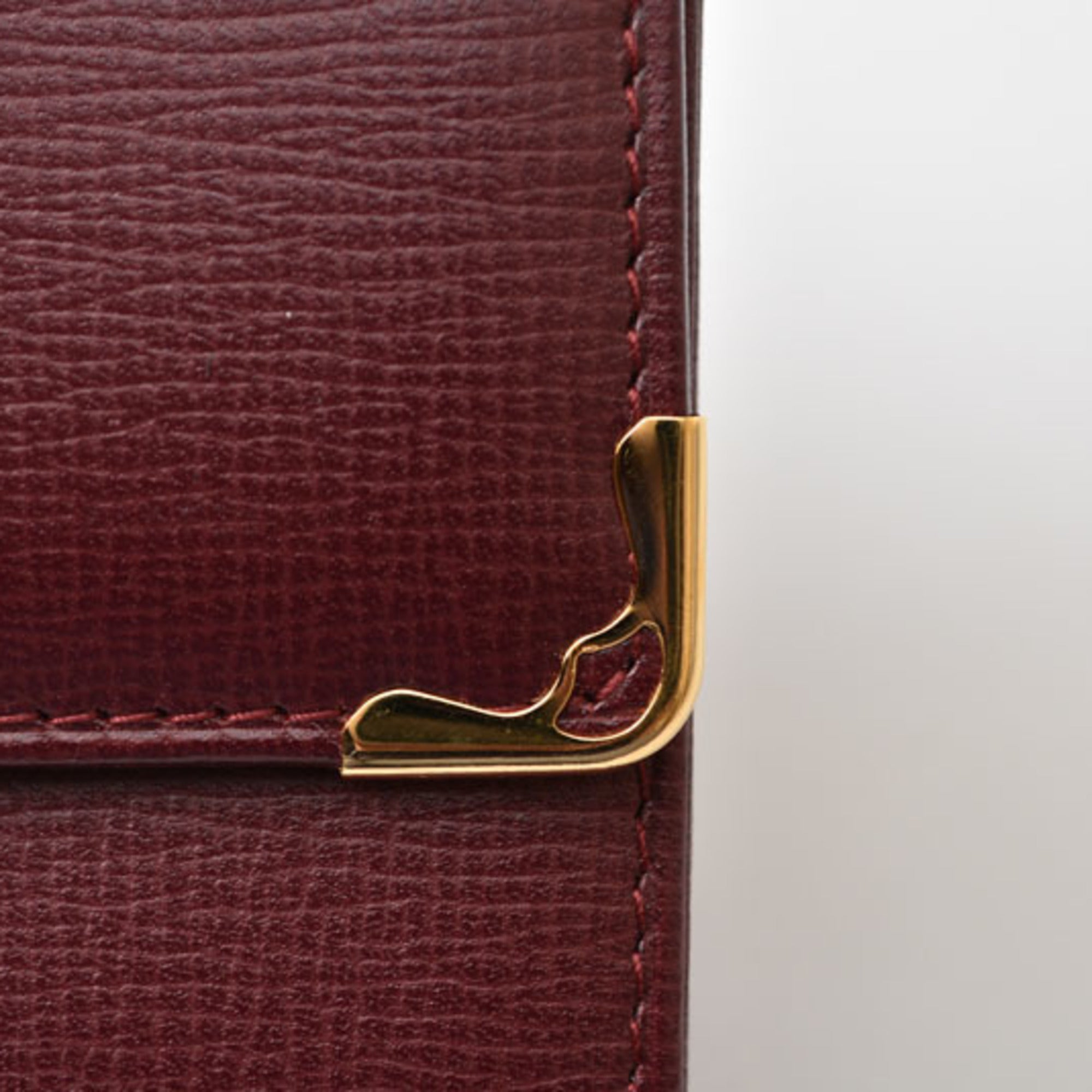 Cartier Bordeaux Leather Wallet (Tri-Fold) (Pre-Owned)