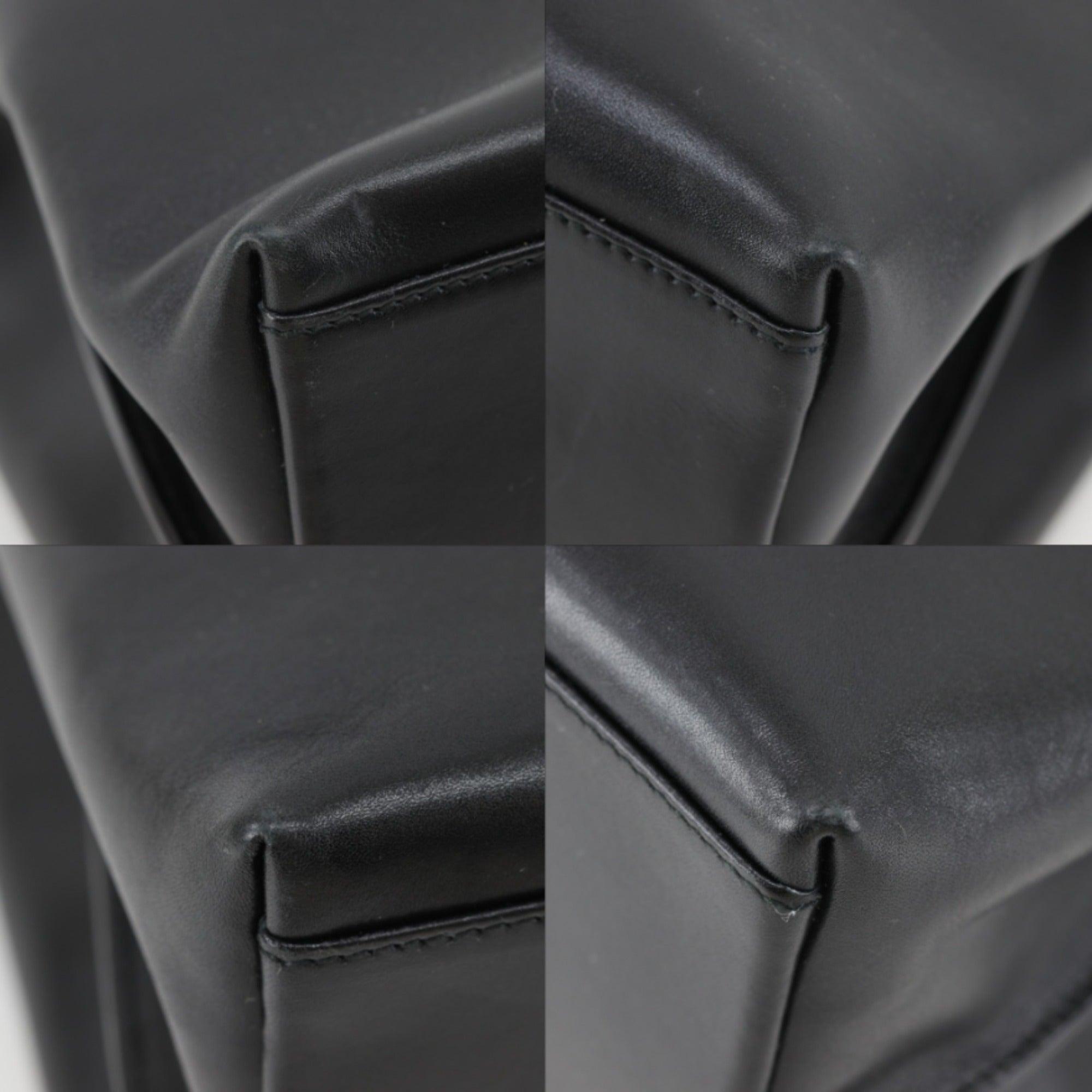 Salvatore Ferragamo Gancini Black Leather Tote Bag (Pre-Owned)