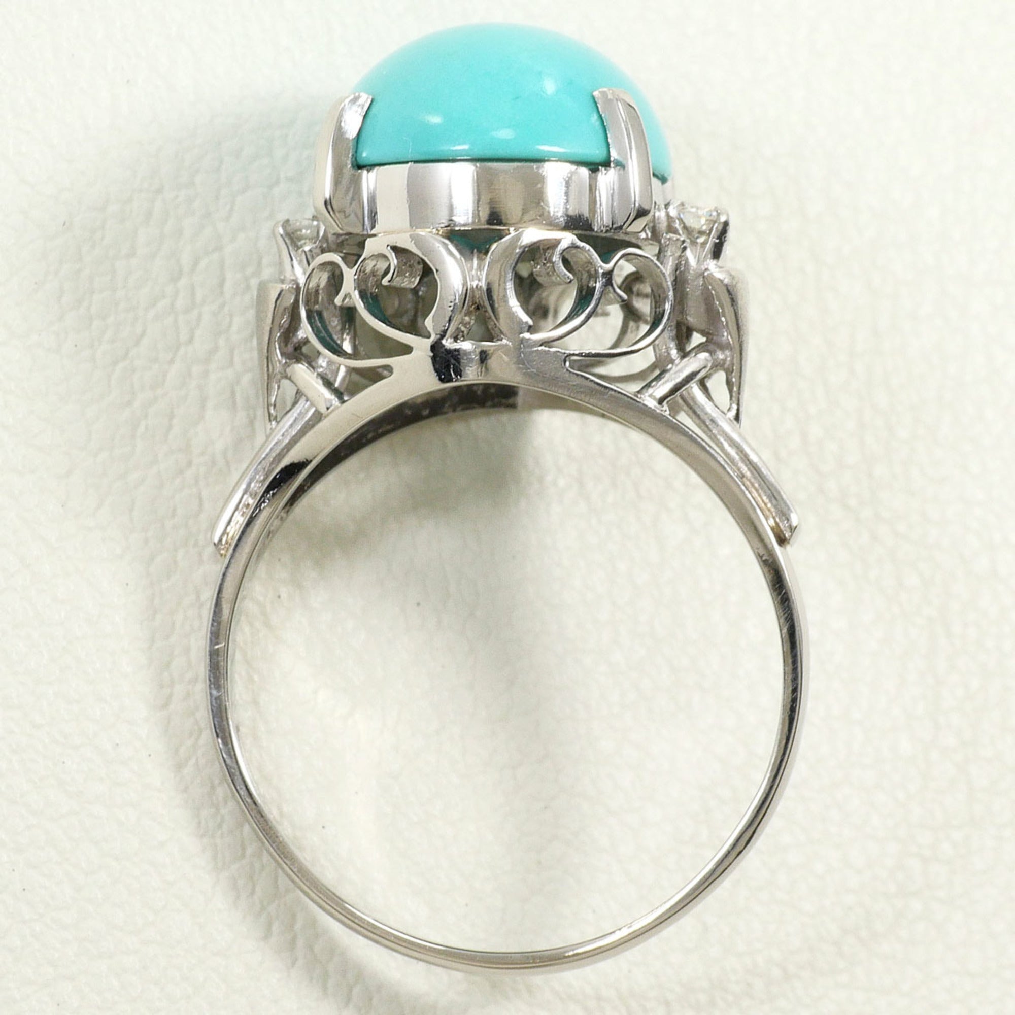 Unbranded Platinum Turquoise Platinum 900 Band Ring (Pre-Owned)