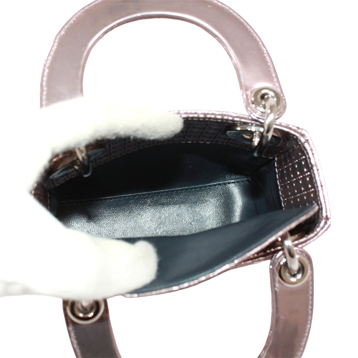 Christian Dior Metallic Pink Patent Leather Shoulder Bag (Pre-Owned)