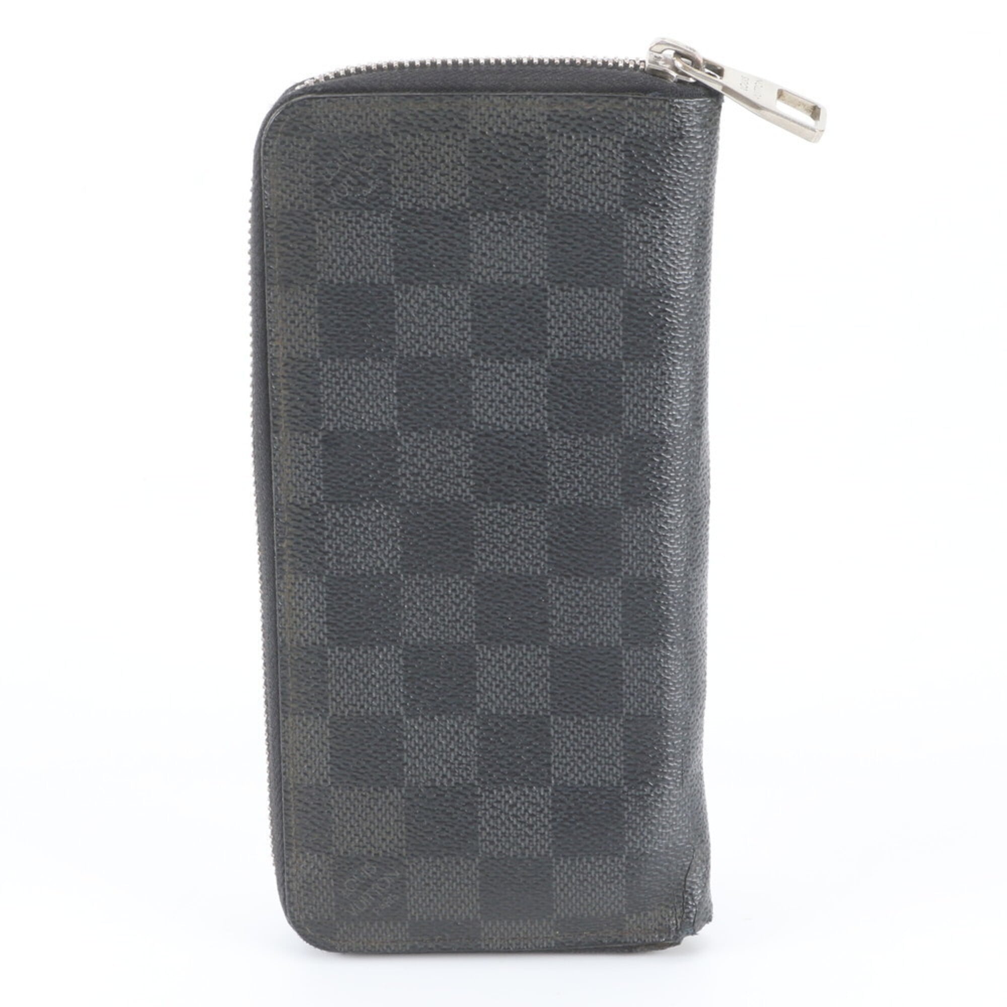 Louis Vuitton Black Leather Coated Canvas Long Wallet (Bi-Fold) (Pre-Owned)