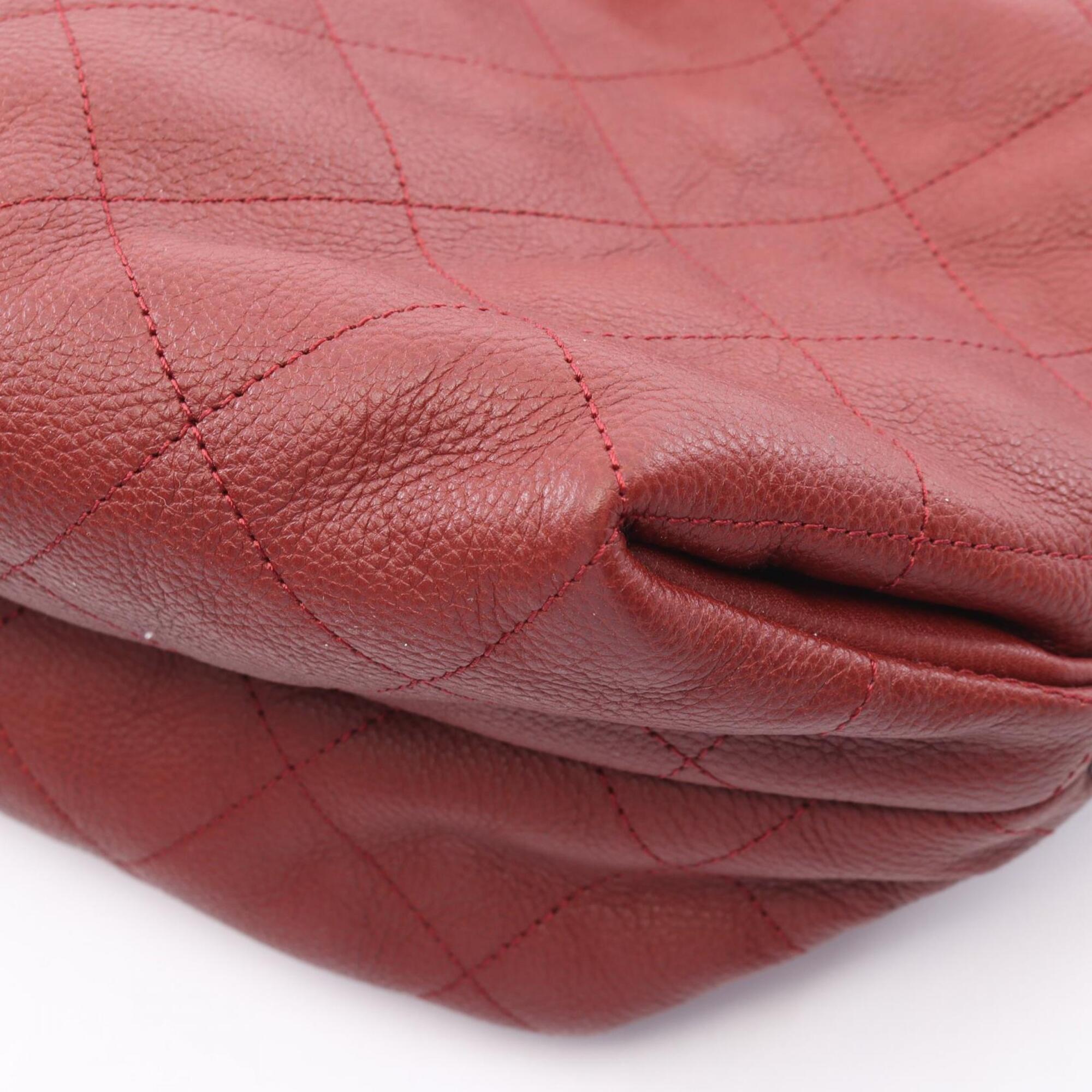Chanel Bordeaux Grained Calfskin Backpack Handbag (Pre-Owned)