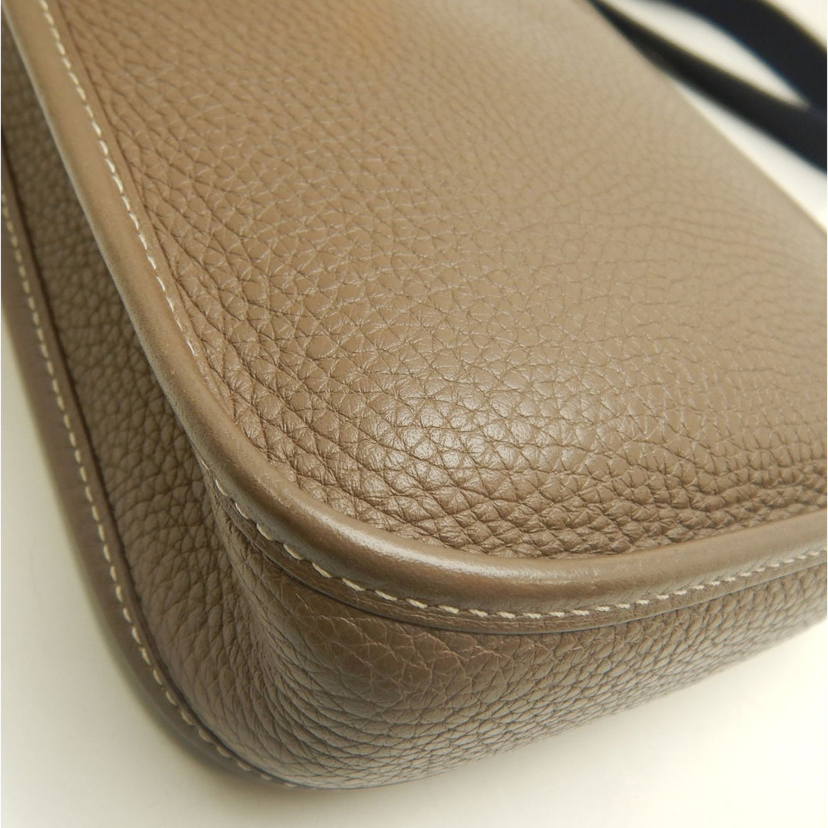 Hermes Etoupe Gray Taurillon Clemence Leather Shoulder Bag (Pre-Owned)
