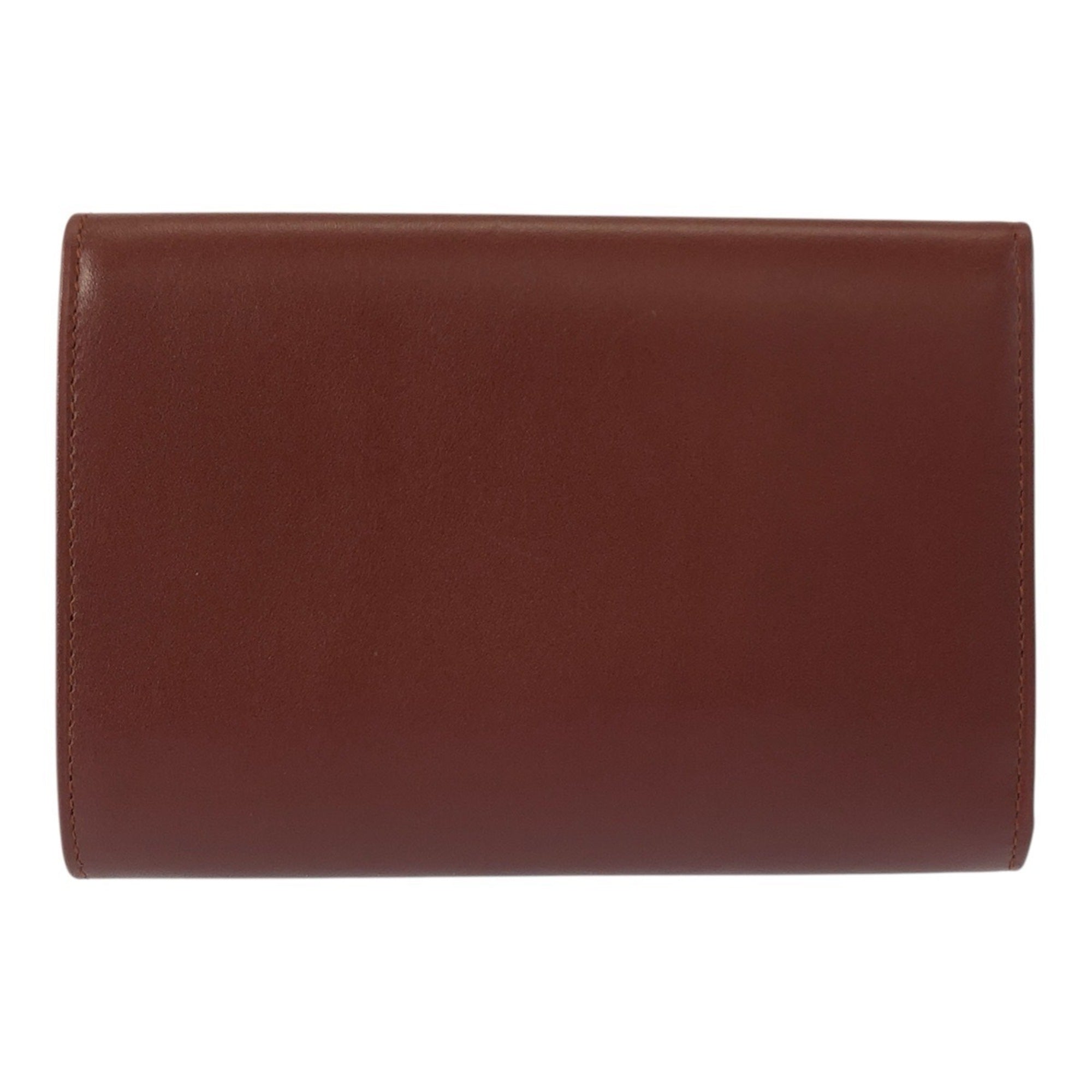 Cartier Bordeaux Leather Coin Purse/Coin Case (Pre-Owned)