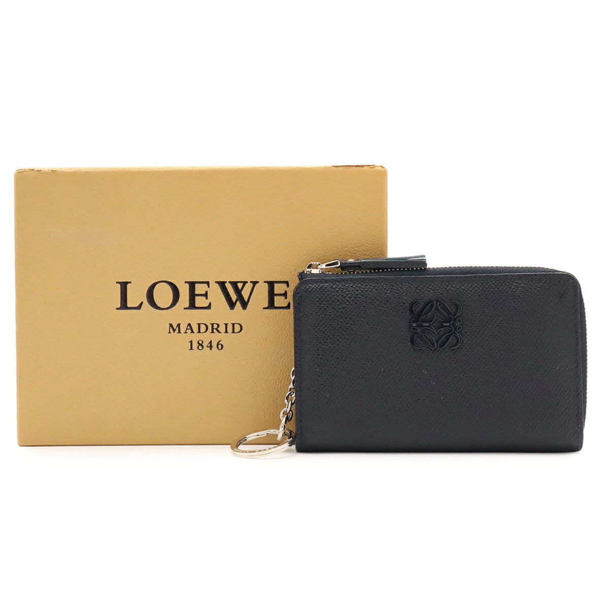 Loewe Navy Leather Coin Purse/Coin Case (Pre-Owned)