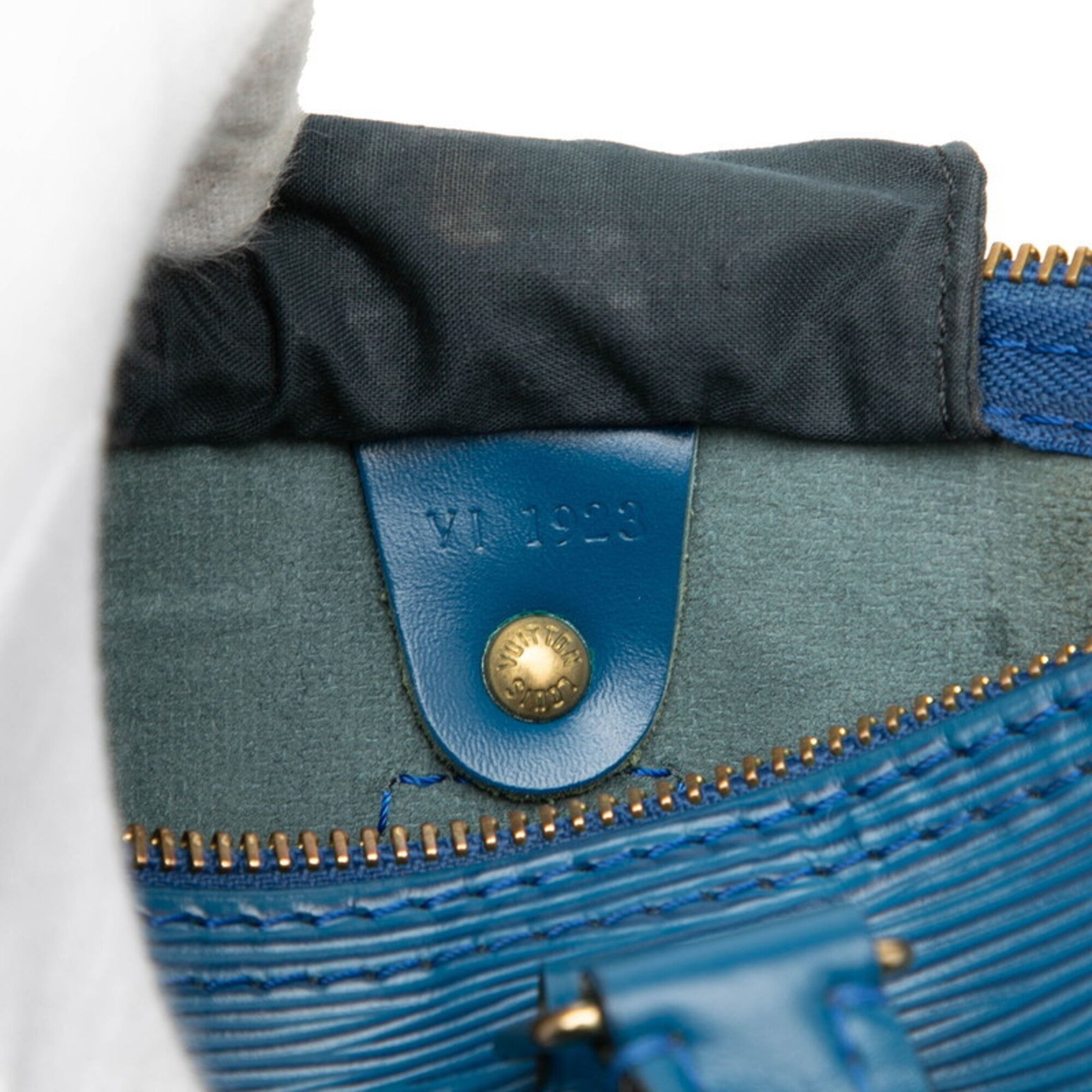 Louis Vuitton Epi Toledo Blue Leather Boston Bag Handbag (Pre-Owned)