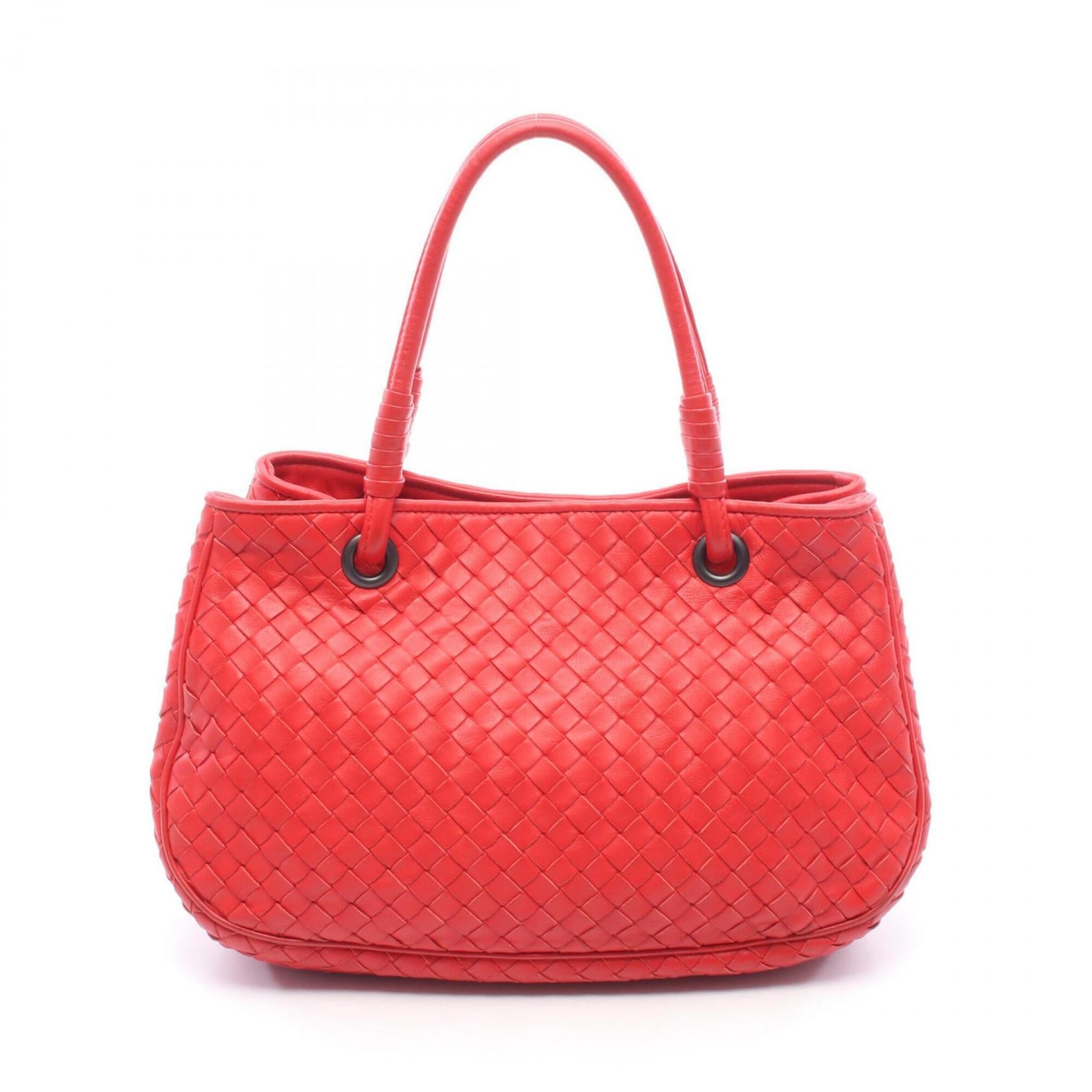 Bottega Veneta Red Color Leather Handbag (Pre-Owned)