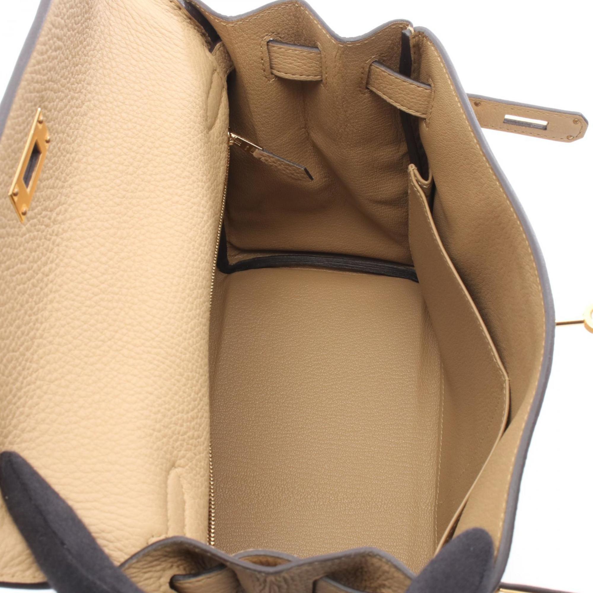 Hermes Beige Togo Leather Leather Handbag (Pre-Owned)