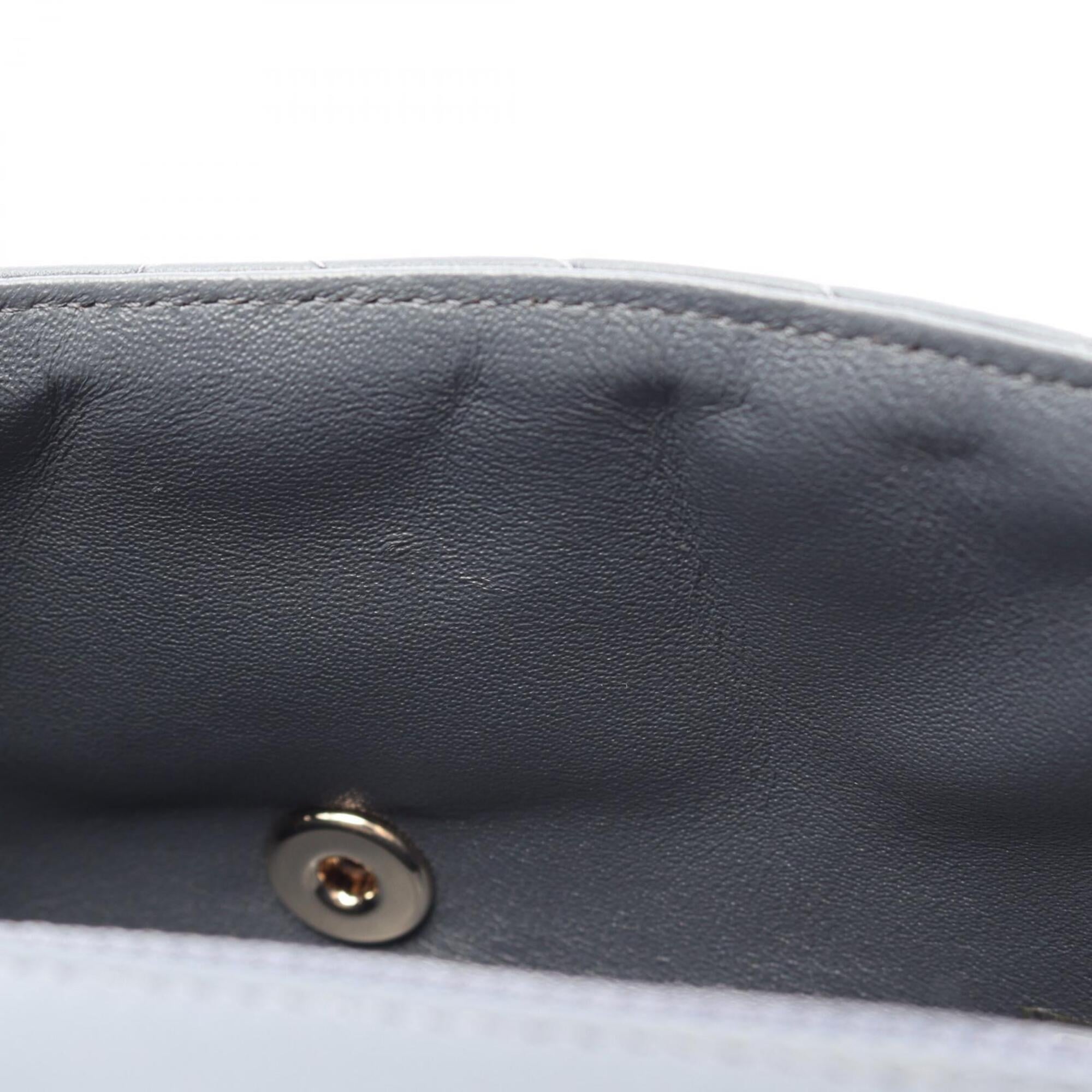 Chanel Chevron (V Stitch) Blue Leather Handbag Shoulder Bag (Pre-Owned)