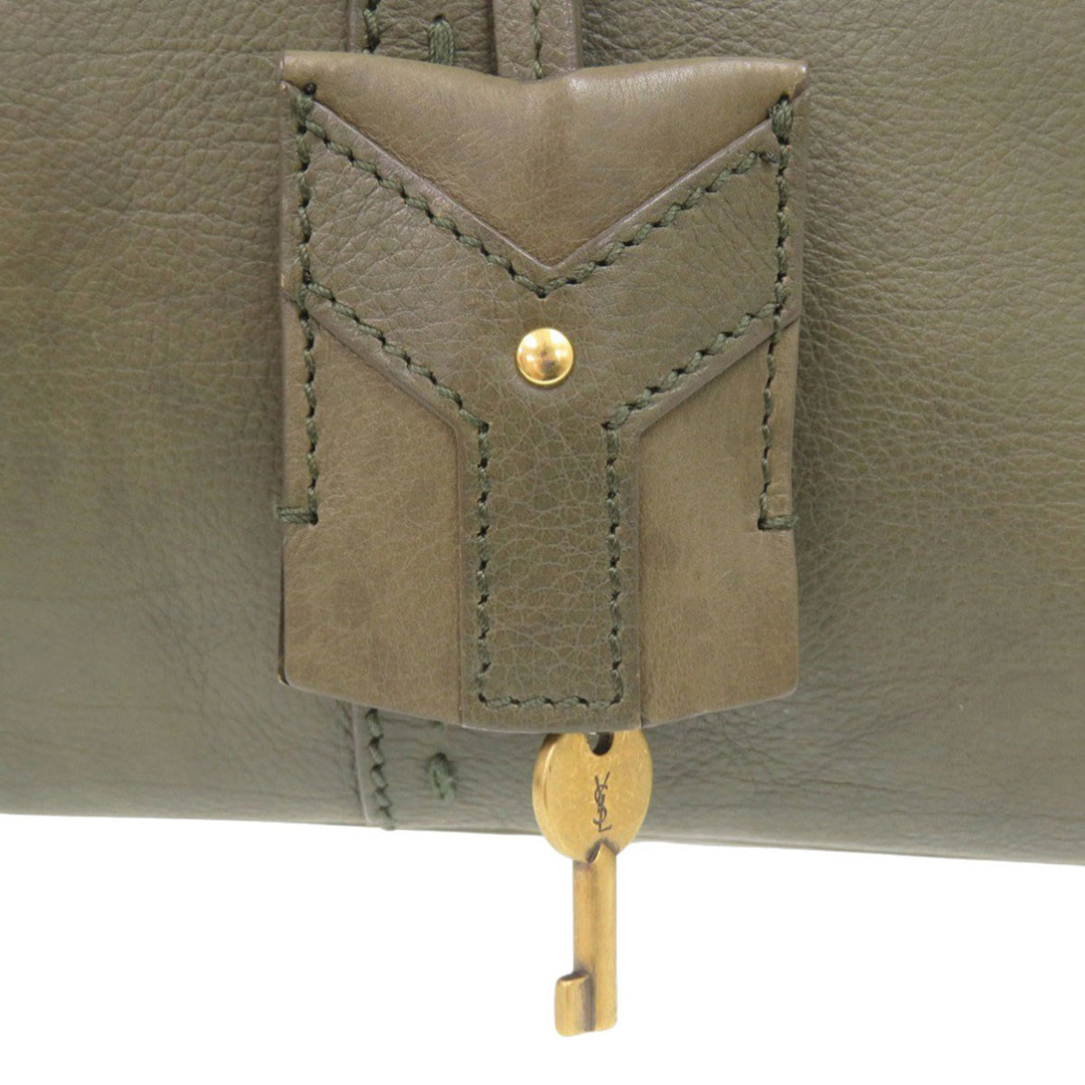 Yves Saint Laurent Muse Olive Leather Handbag (Pre-Owned)