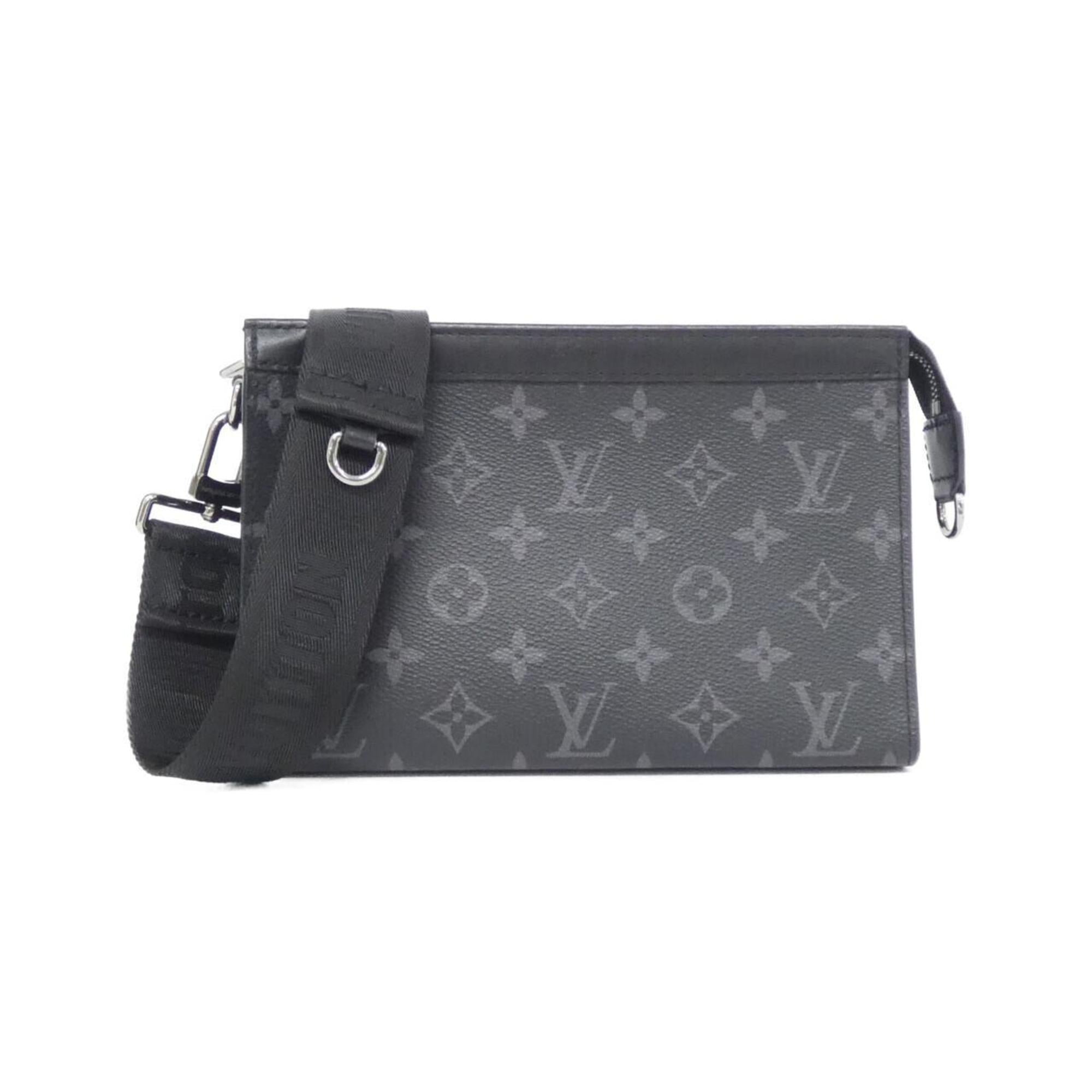 Louis Vuitton Black Gris Coated Canvas Pouch Shoulder Bag (Pre-Owned)
