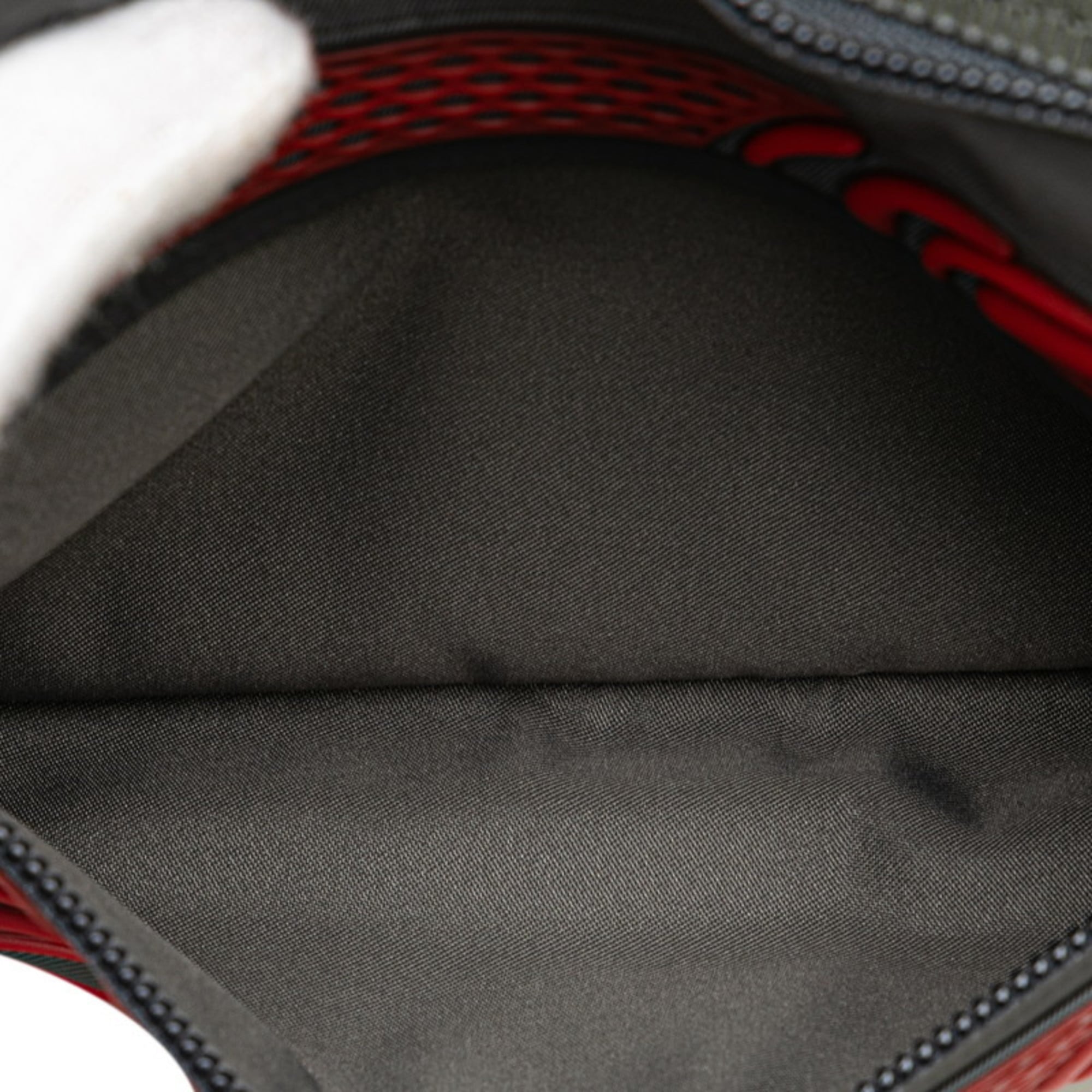 Gucci Gray Red Color Nylon Rubber Fanny Pack Sling Bag (Pre-Owned)