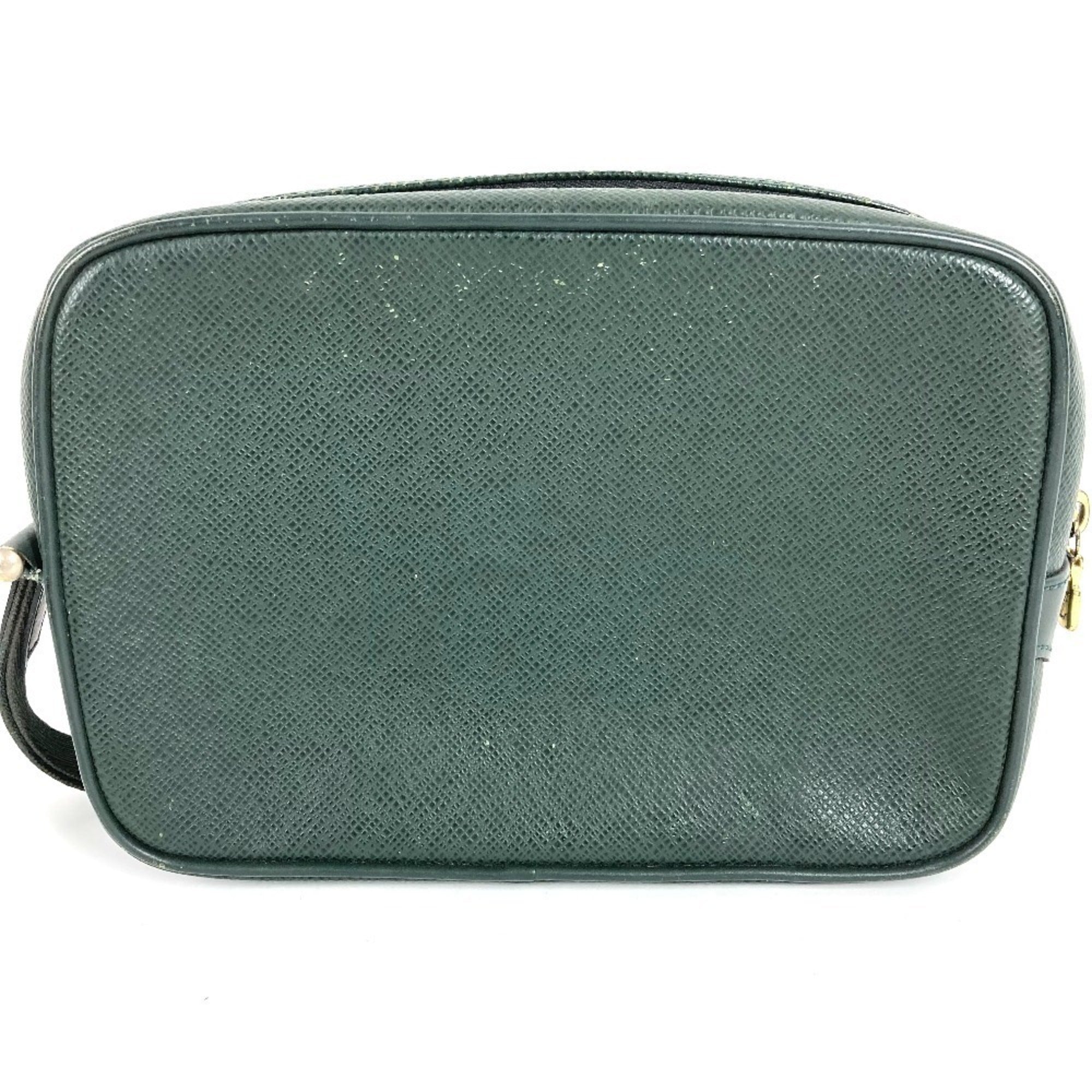 Louis Vuitton Episea Green Taiga Leather Clutch Bag Handbag Pouch (Pre-Owned)