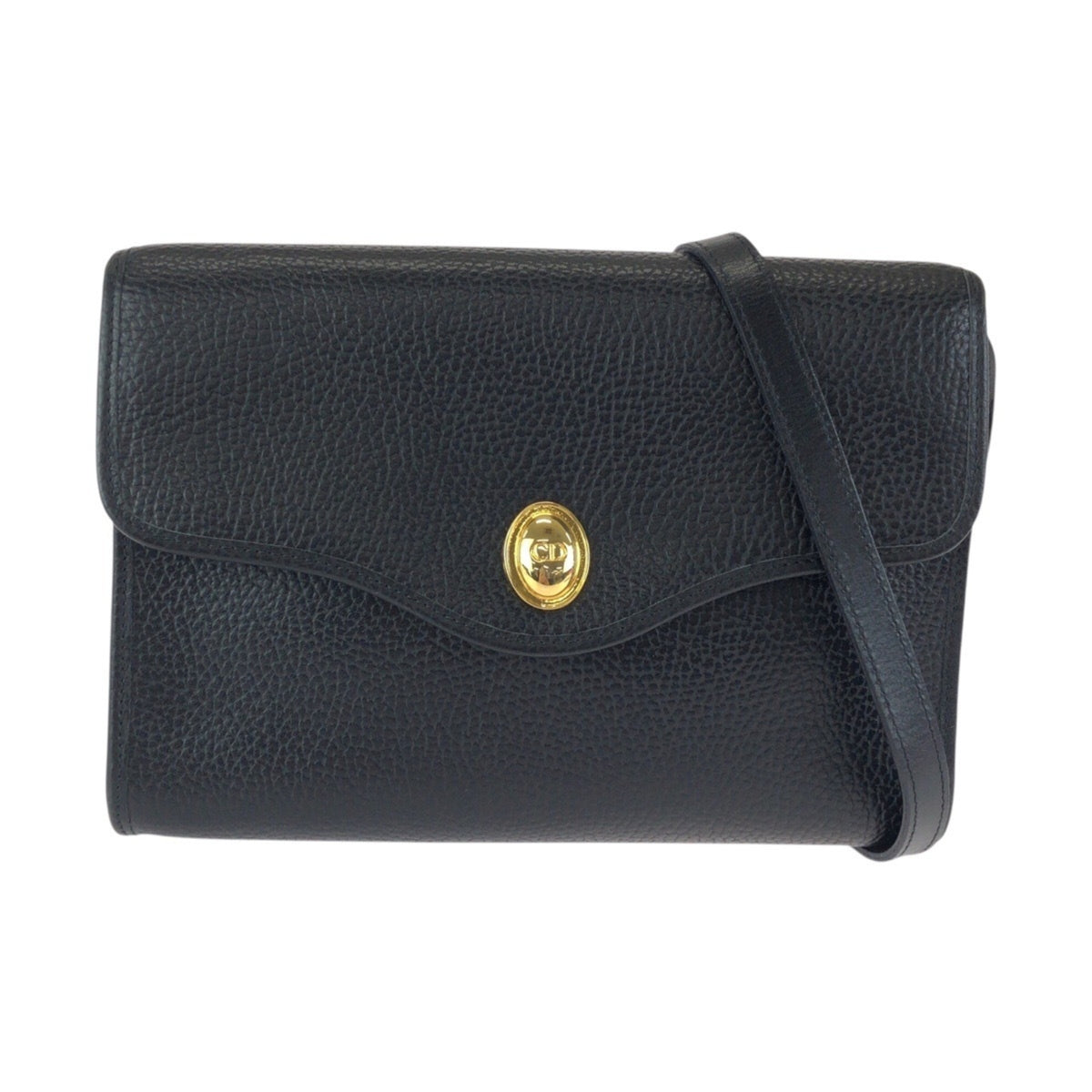 Christian Dior Black Leather Pochette Shoulder Bag (Pre-Owned)