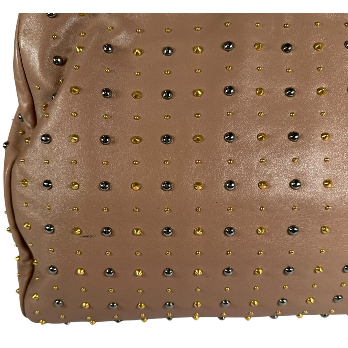 Miu Miu Pink Beige Leather Handbag Tote Bag (Pre-Owned)