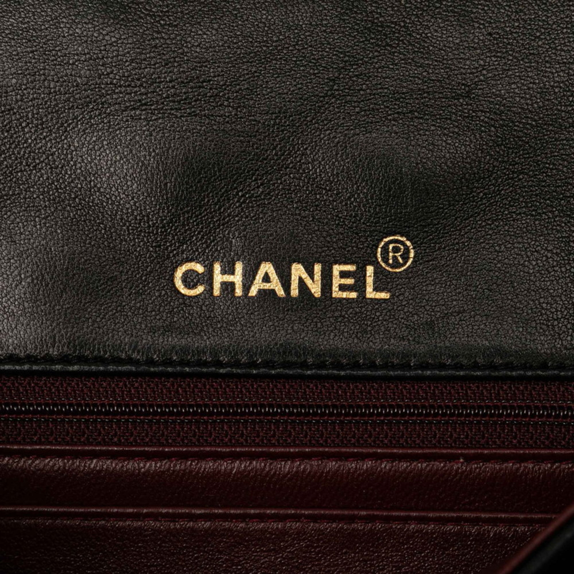 Chanel Black Gold Leather Shoulder Bag (Pre-Owned)