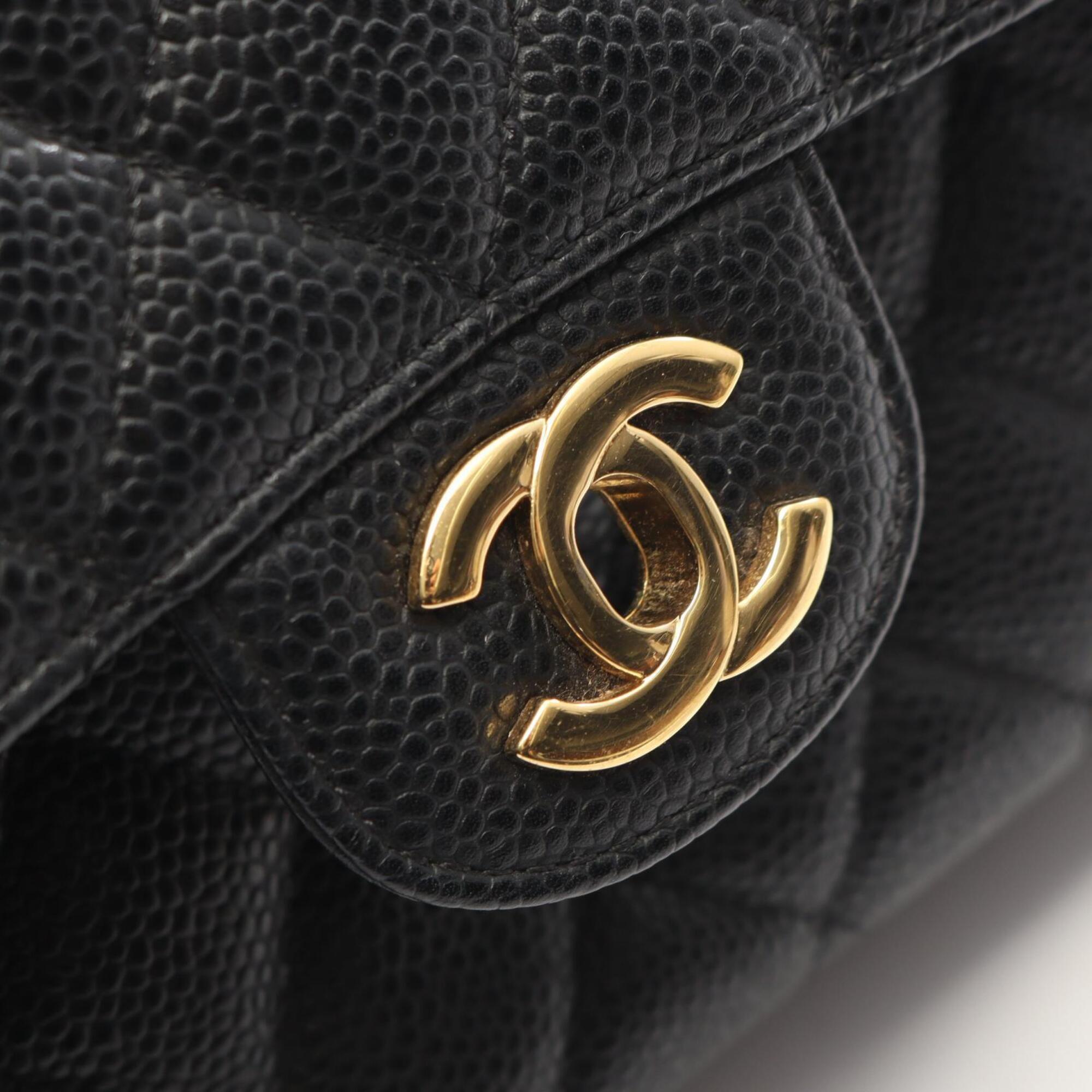 Chanel Black Grained Calfskin Handbag Shoulder Bag (Pre-Owned)