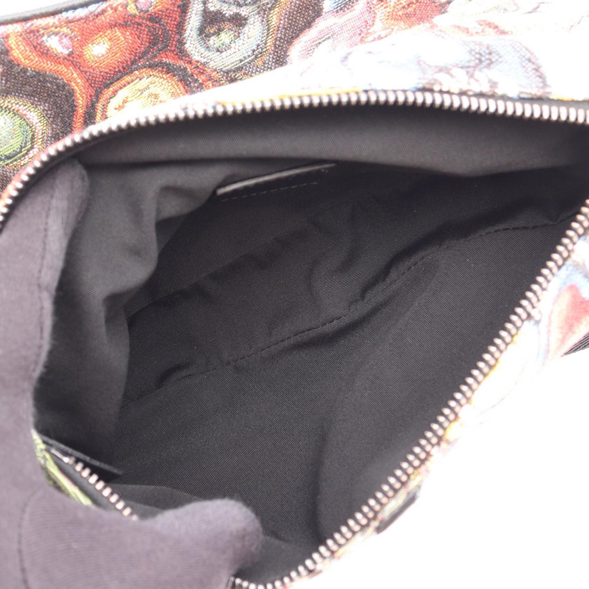 Christian Dior Black Multi-Color Canvas Leather Fanny Pack Sling Bag (Pre-Owned)