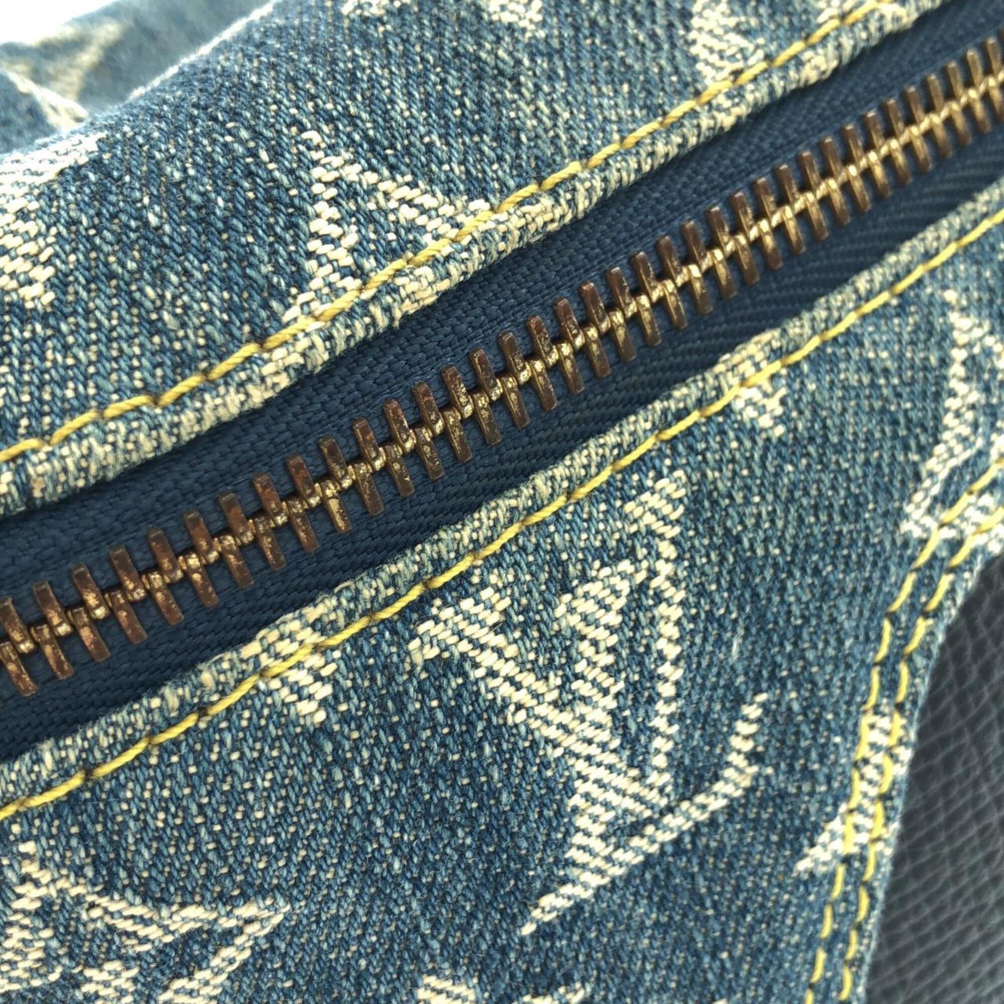 Louis Vuitton Blue Denim Canvas Leather Shoulder Bag (Pre-Owned)