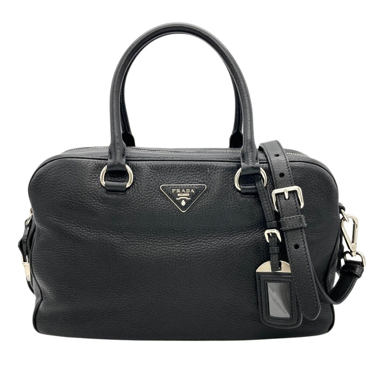 Prada Black Leather Handbag Shoulder Bag (Pre-Owned)