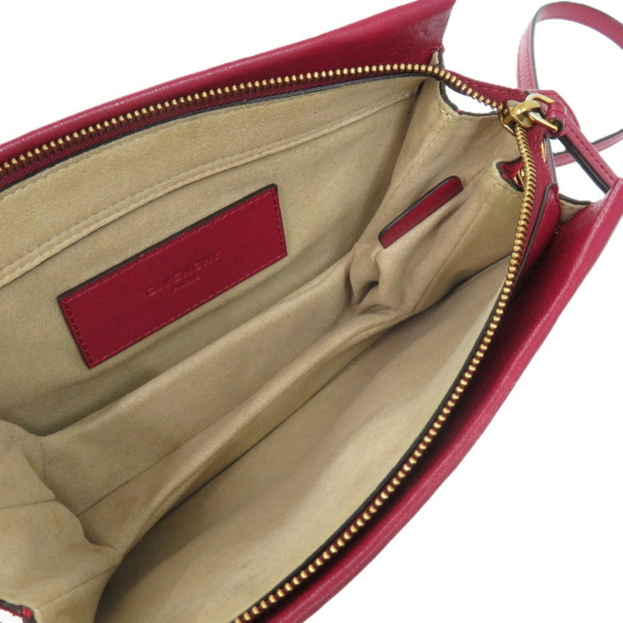 Givenchy Bordeaux Leather Shoulder Bag (Pre-Owned)