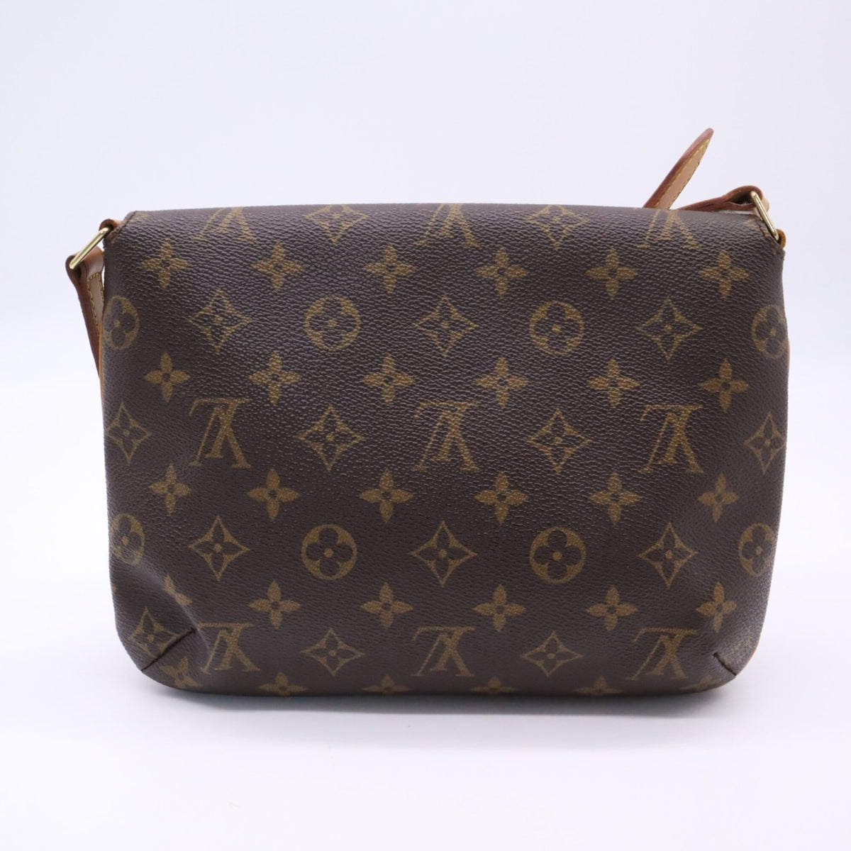 Louis Vuitton Beige Brown Coated Canvas Leather Shoulder Bag (Pre-Owned)