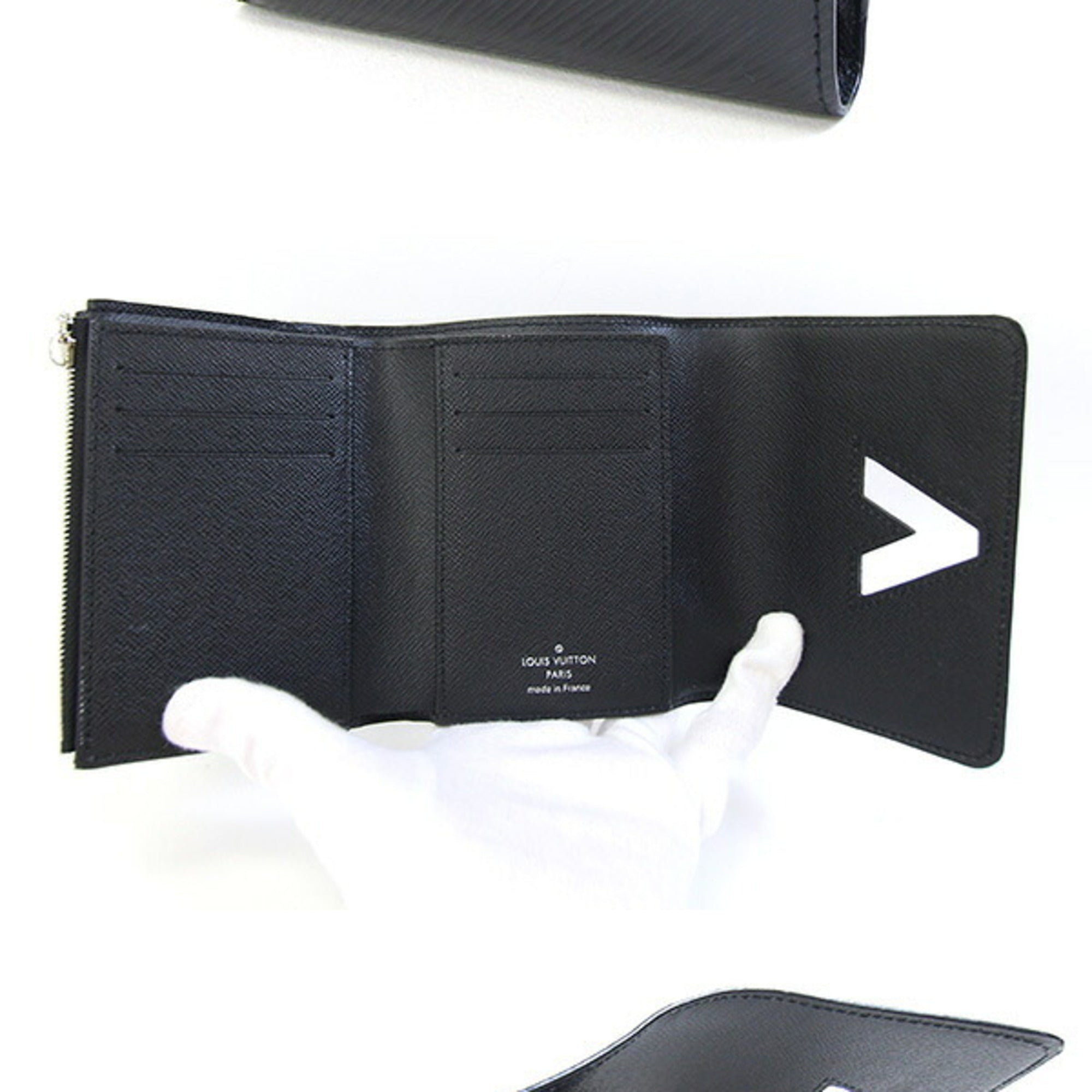 Louis Vuitton Noir Epi Leather Wallet (Tri-Fold) (Pre-Owned)