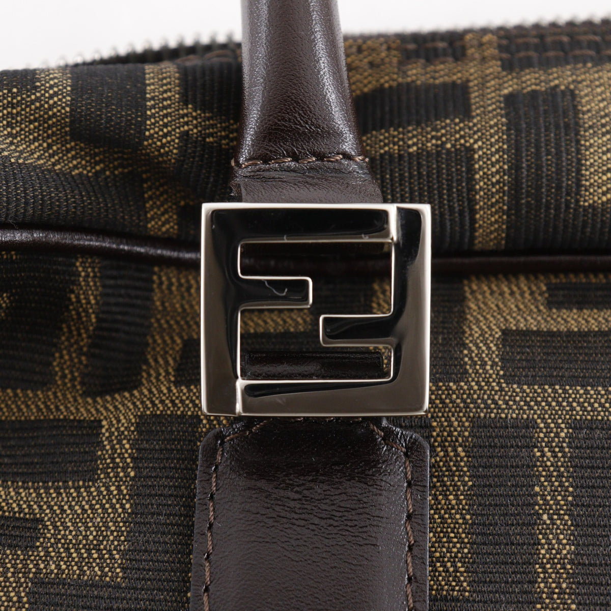Fendi Zucca Brown Nylon Canvas Briefcase (Pre-Owned)
