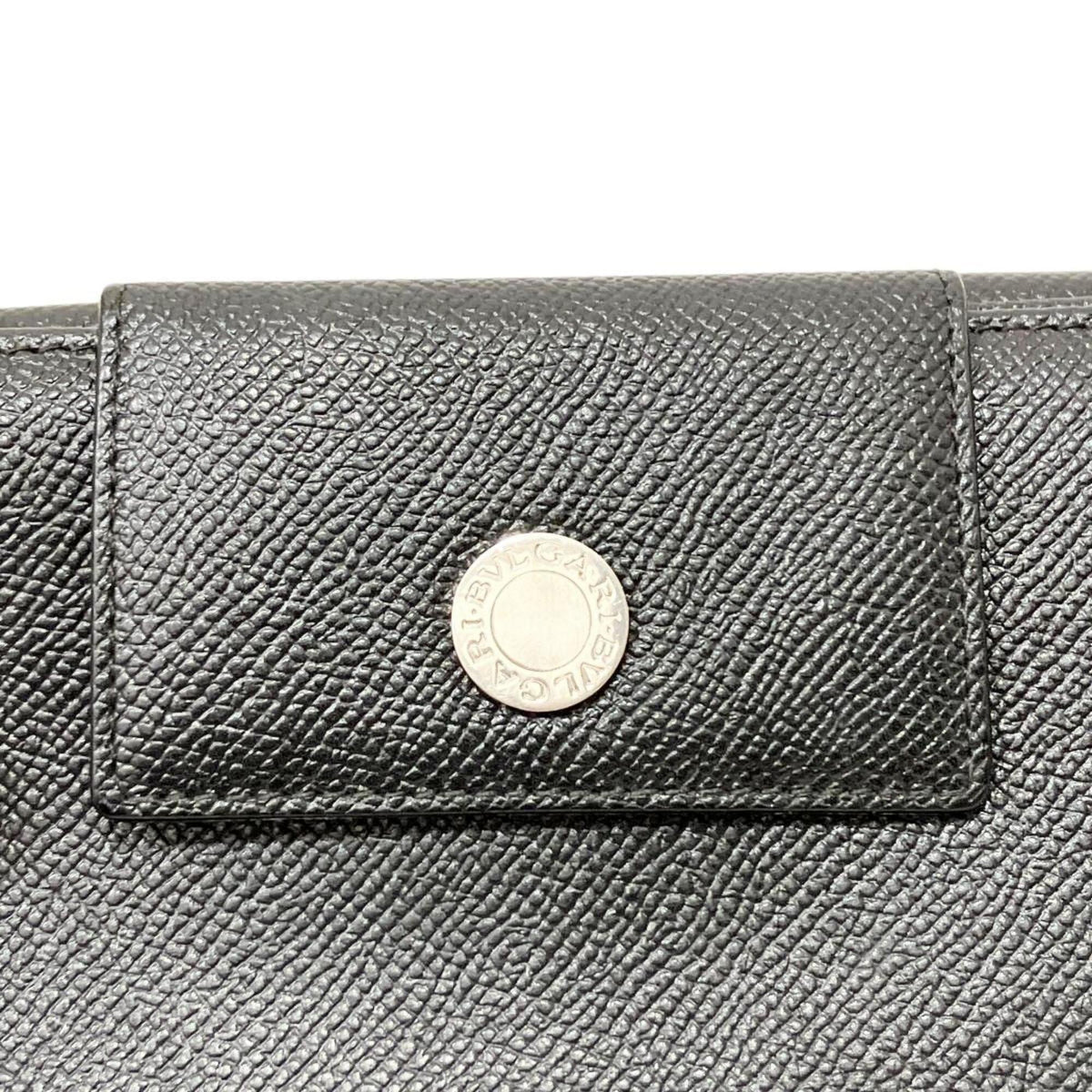 Bvlgari Black Leather Long Wallet (Bi-Fold) (Pre-Owned)
