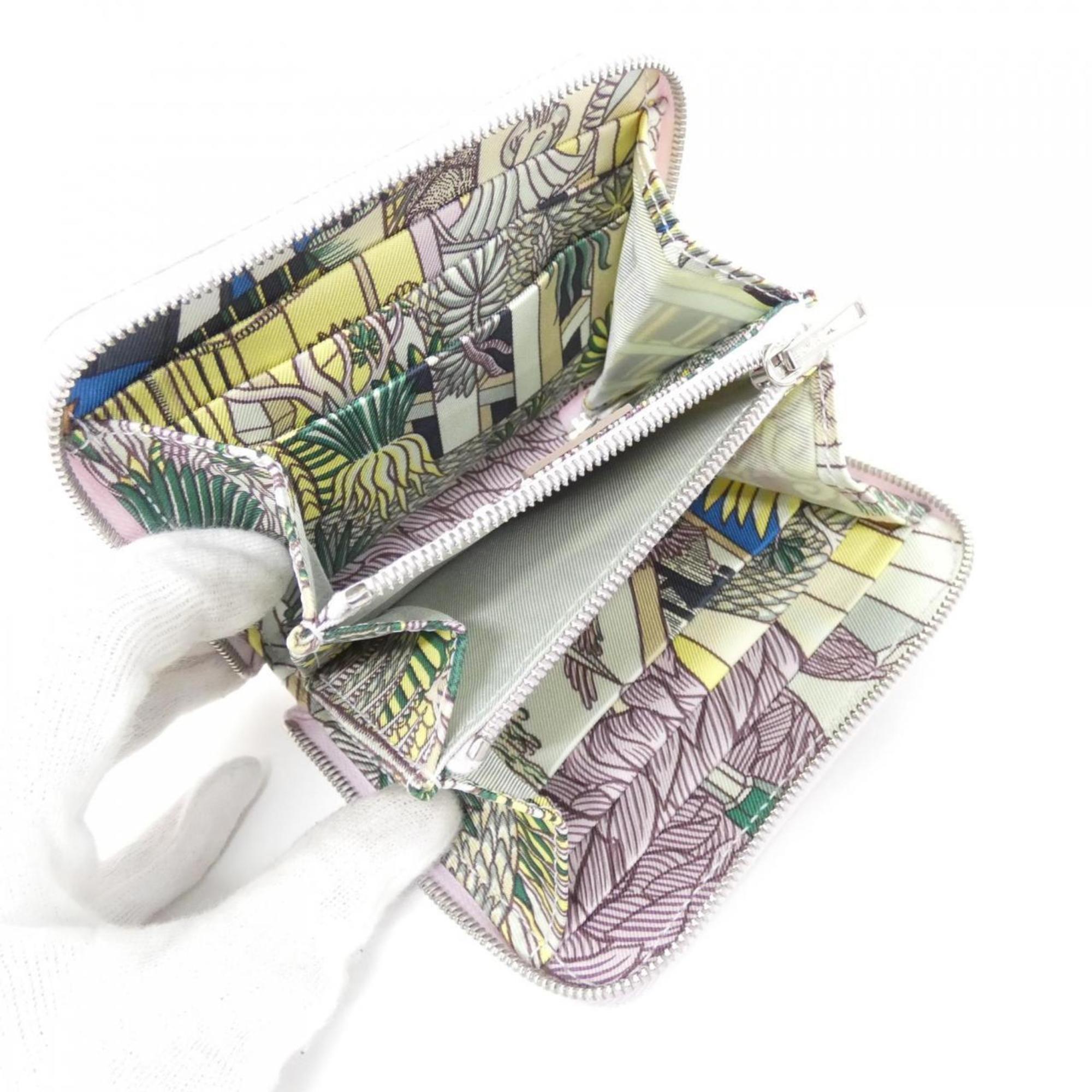 Hermes Pink Epsom Leather Silk Coin Purse/Coin Case (Pre-Owned)