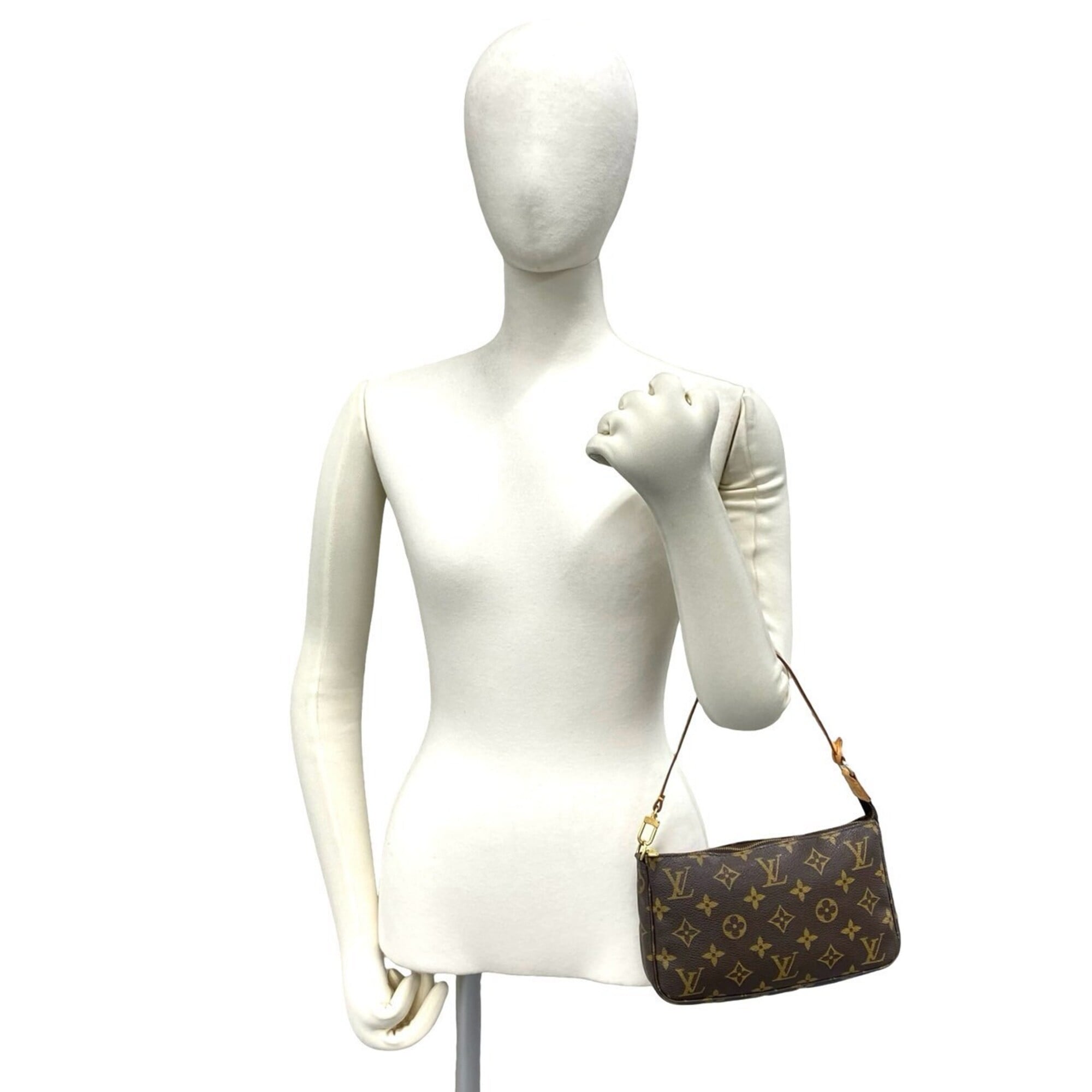 Louis Vuitton Brown Leather Pvc Handbag Pochette (Pre-Owned)