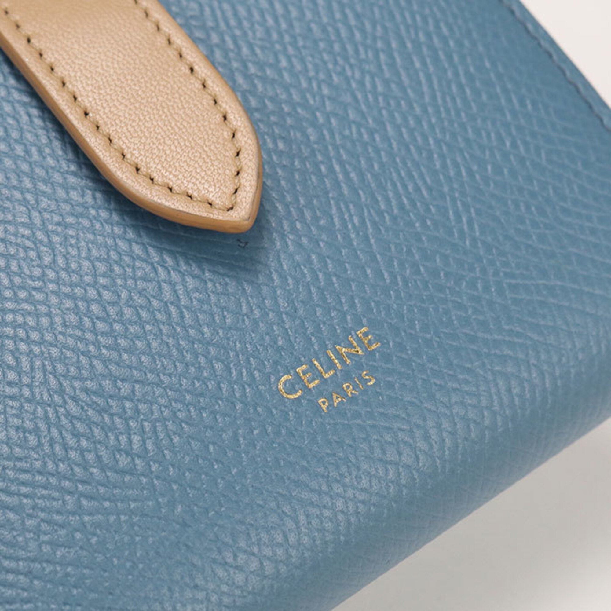 Celine Blue Leather Wallet (Bi-Fold) (Pre-Owned)