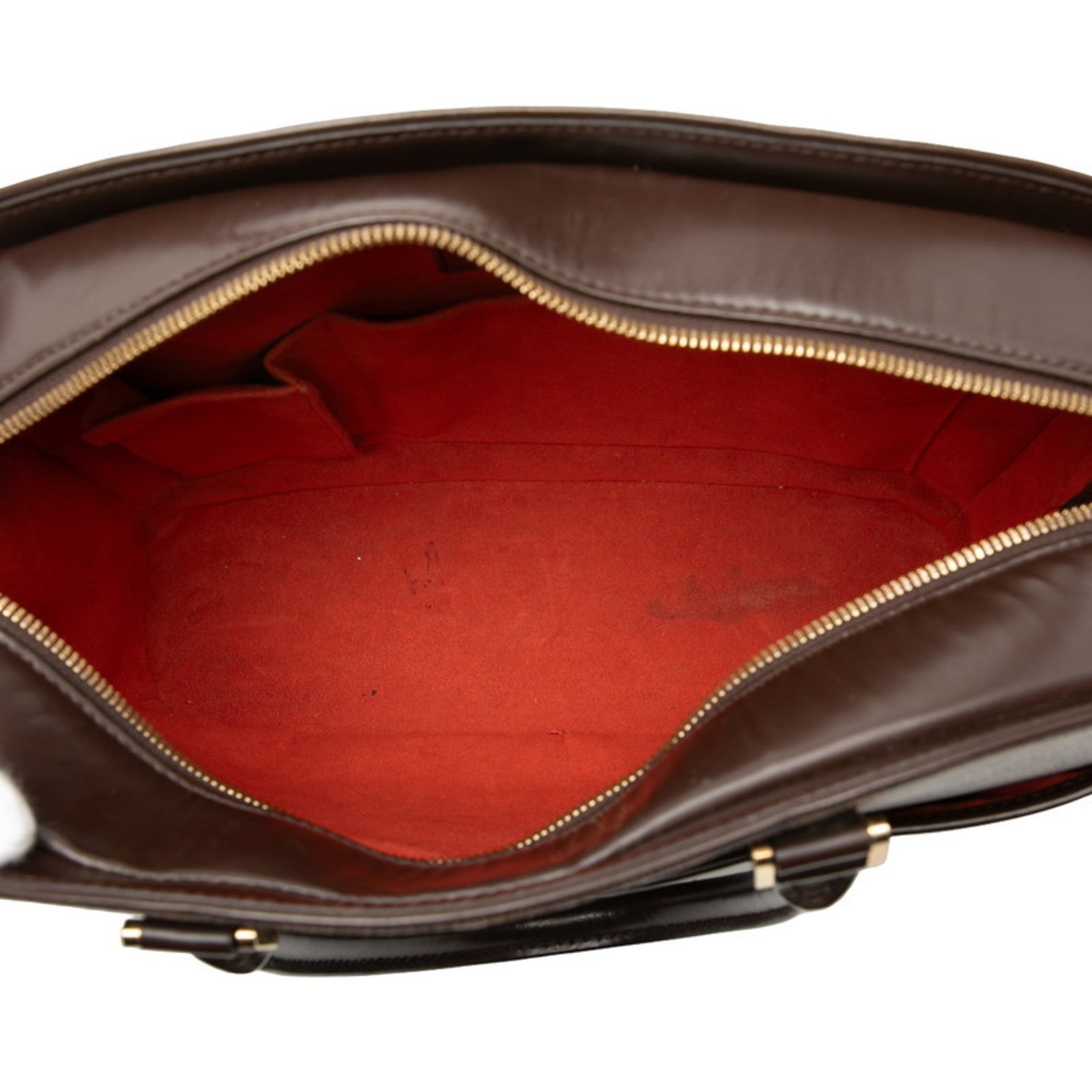 Louis Vuitton Brown Damier Canvas Leather Handbag (Pre-Owned)