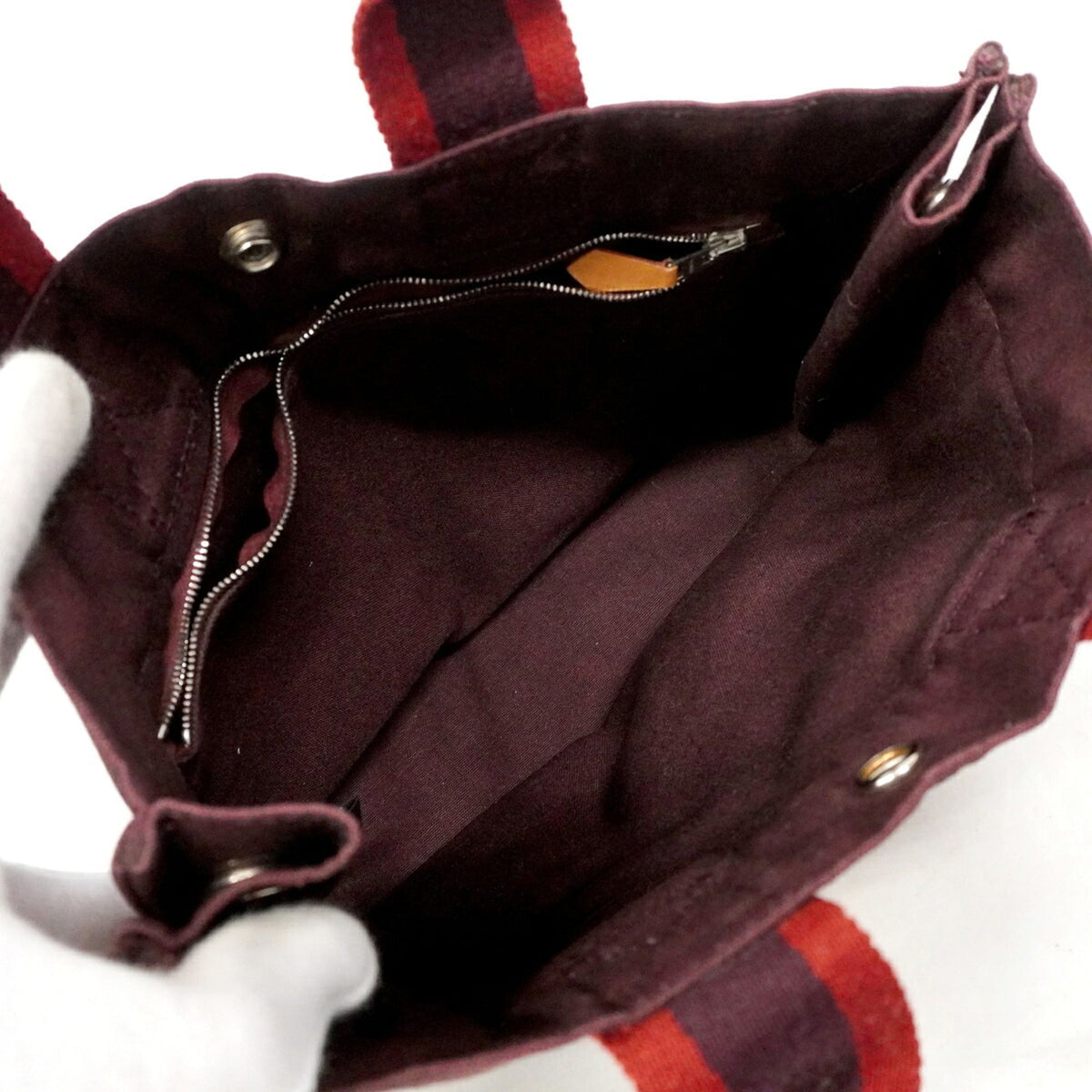 Hermes Brown Canvas Tote Bag (Pre-Owned)