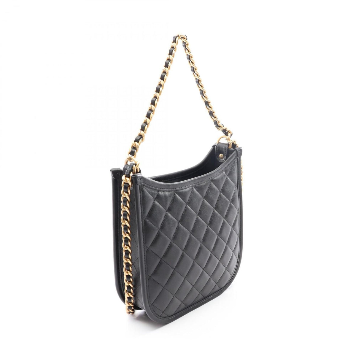 Chanel Black Leather Handbag Shoulder Bag (Pre-Owned)