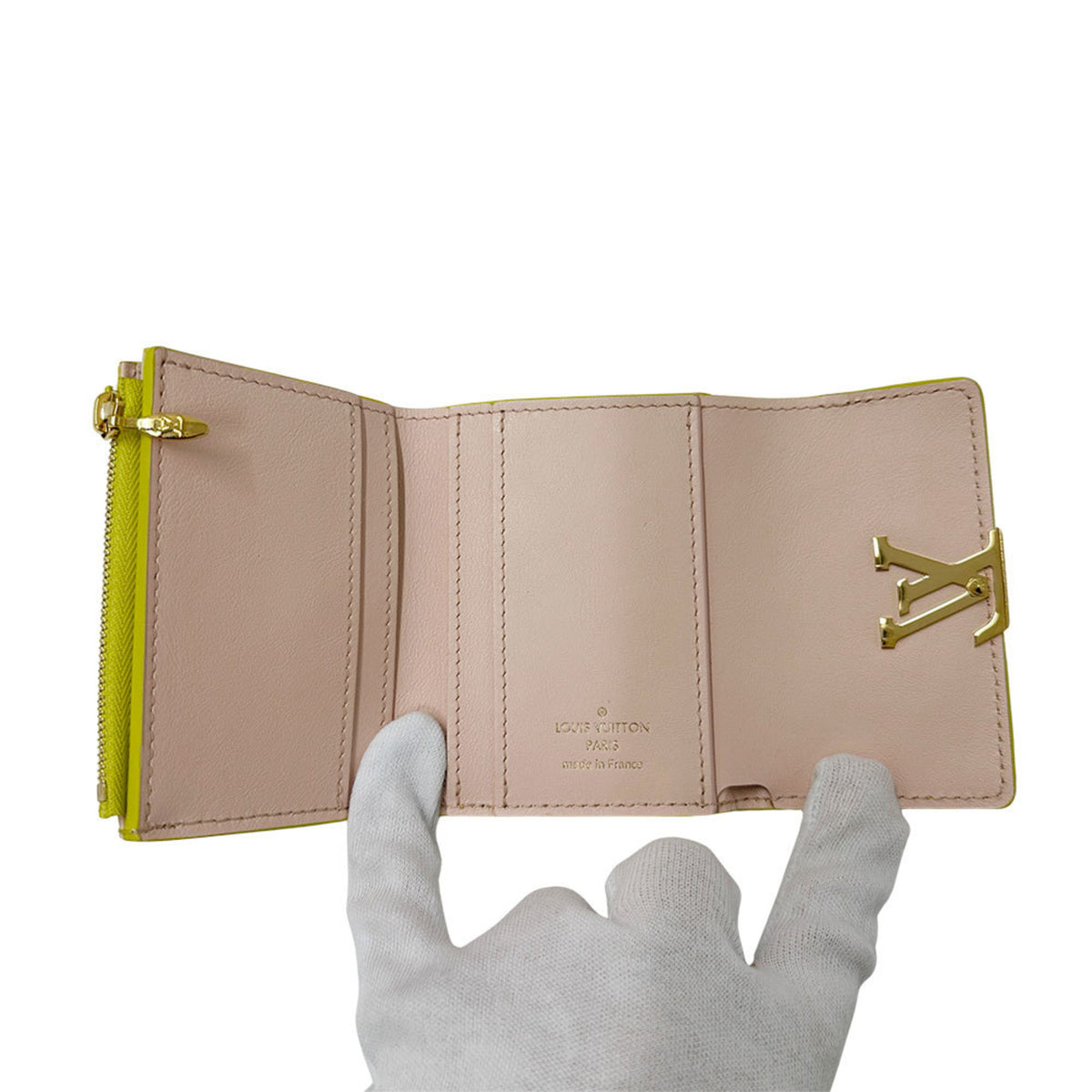 Louis Vuitton Taurillon Yellow Leather Wallet (Tri-Fold) (Pre-Owned)