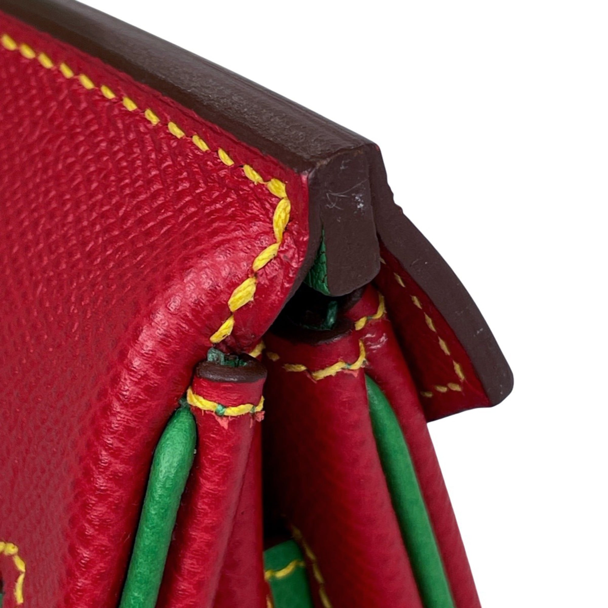 Hermes Birkin Bambou Green Rouge Casaque Epsom Leather Handbag (Pre-Owned)