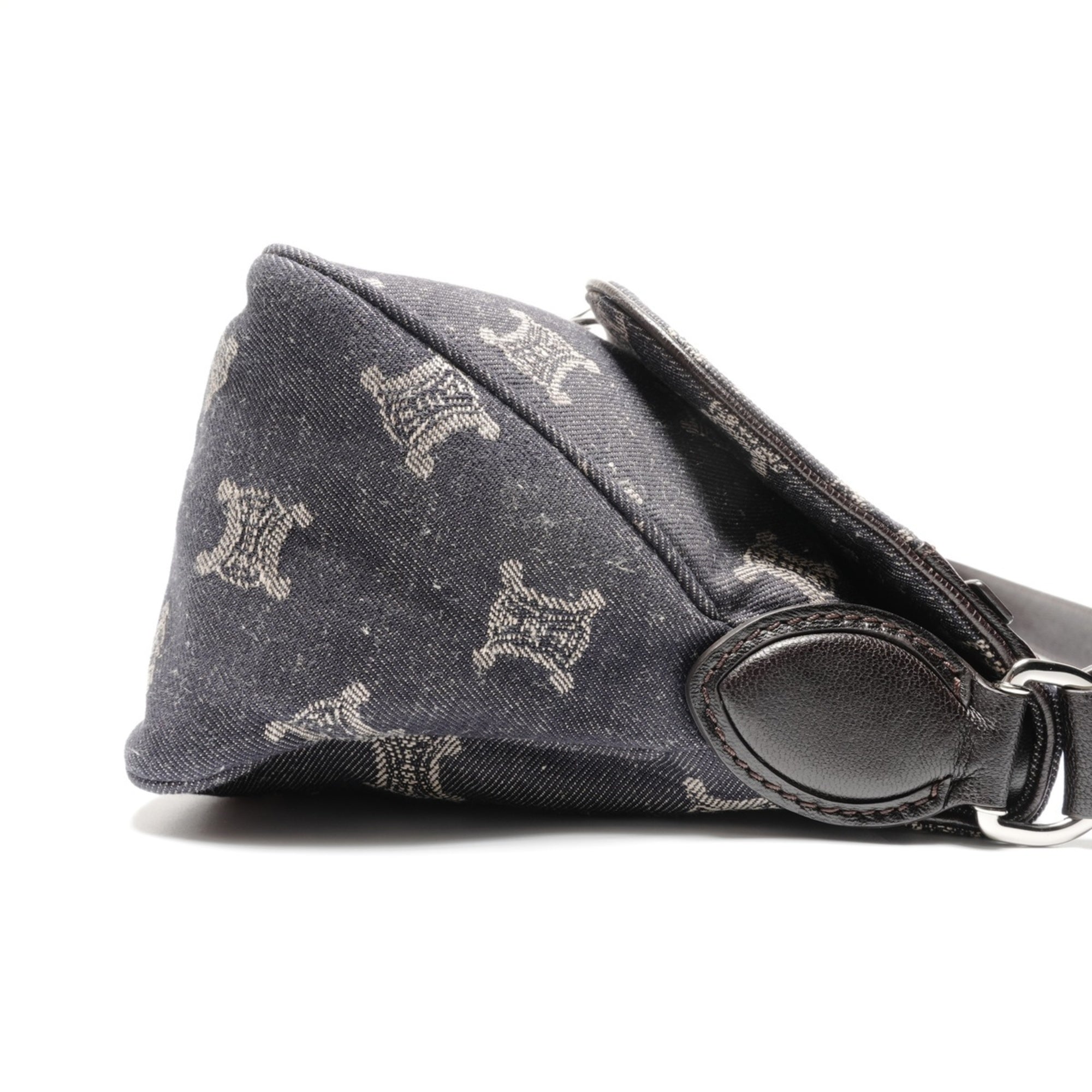 Celine Macadam Navy Denim Shoulder Bag (Pre-Owned)