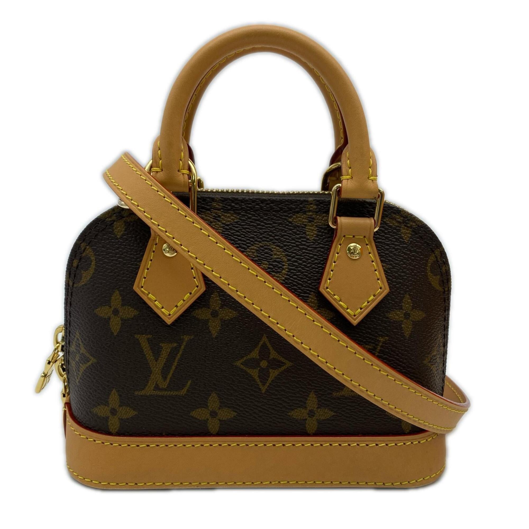 Louis Vuitton Monogram Beige Brown Coated Canvas Leather Shoulder Bag (Pre-Owned)