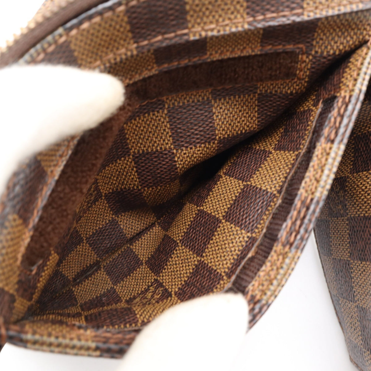 Louis Vuitton Beige Brown Damier Canvas Galle Coated Canvas Leather Shoulder Bag (Pre-Owned)