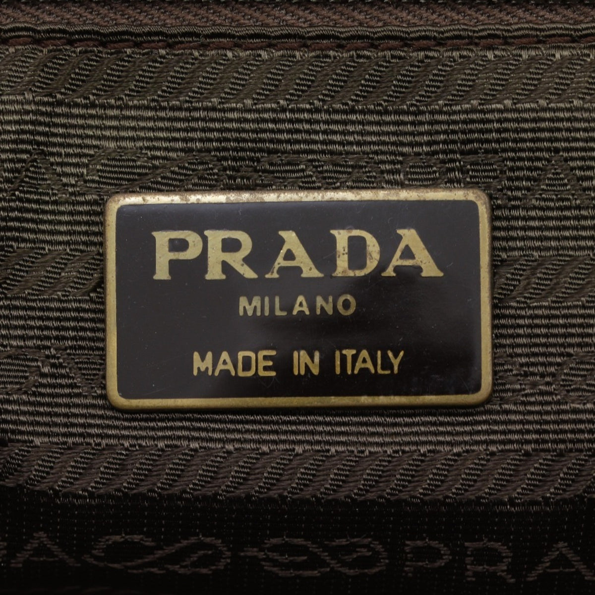 Prada Brown Nylon Leather Handbag Tote Bag (Pre-Owned)