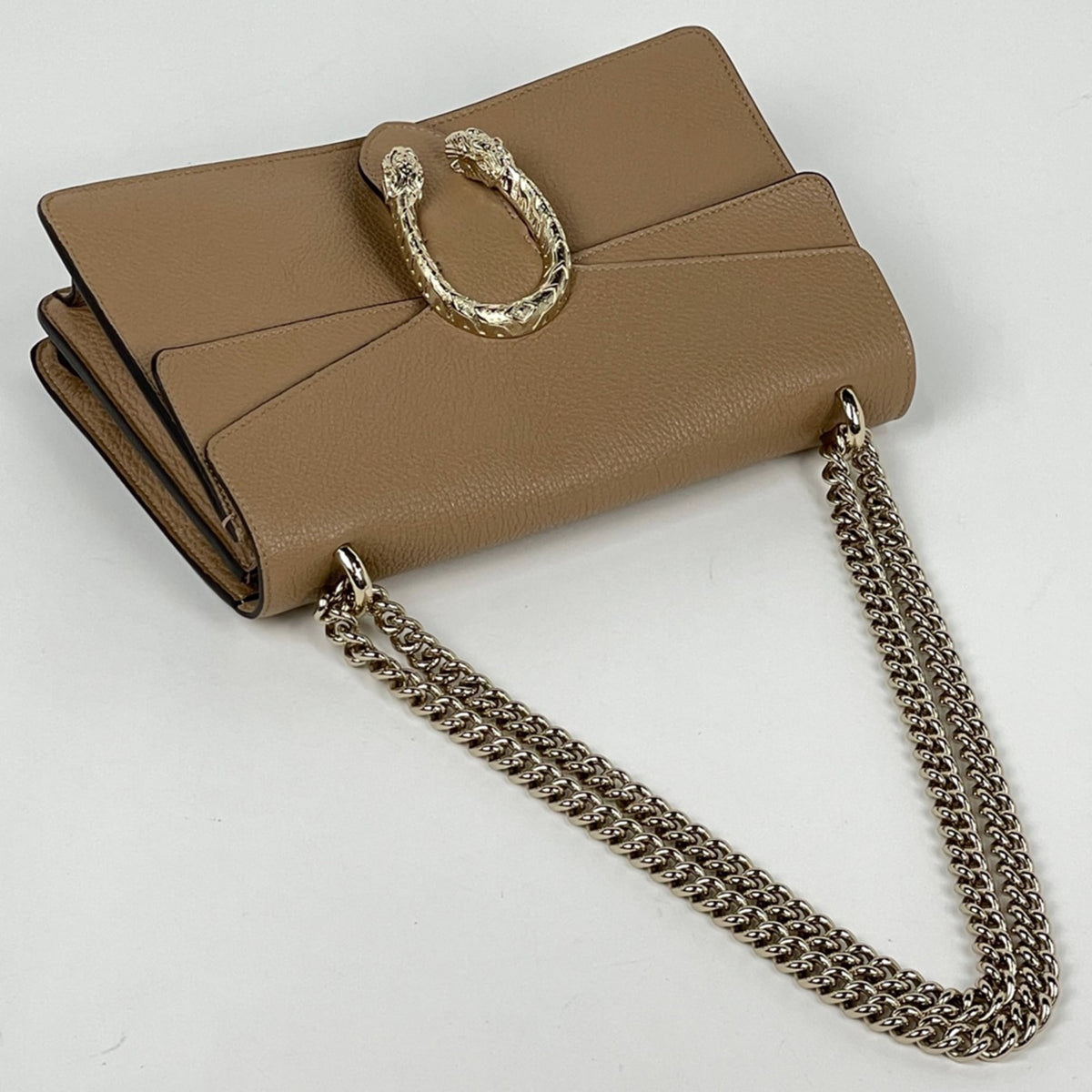Gucci Beige Leather Shoulder Bag (Pre-Owned)