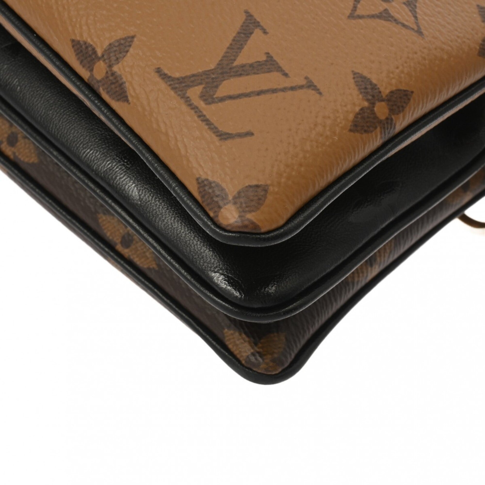 Louis Vuitton Black Brown Monogram Canvas Pochette Shoulder Bag (Pre-Owned)