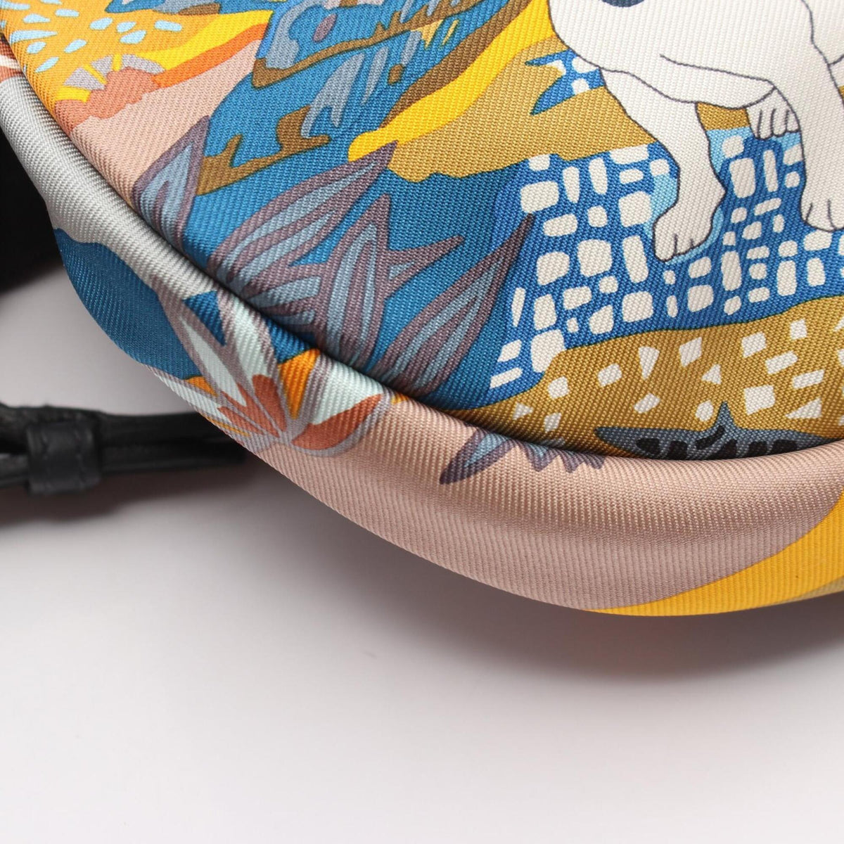 Hermes Multi-Color Navy Silk Swift Leather Handbag Shoulder Bag (Pre-Owned)