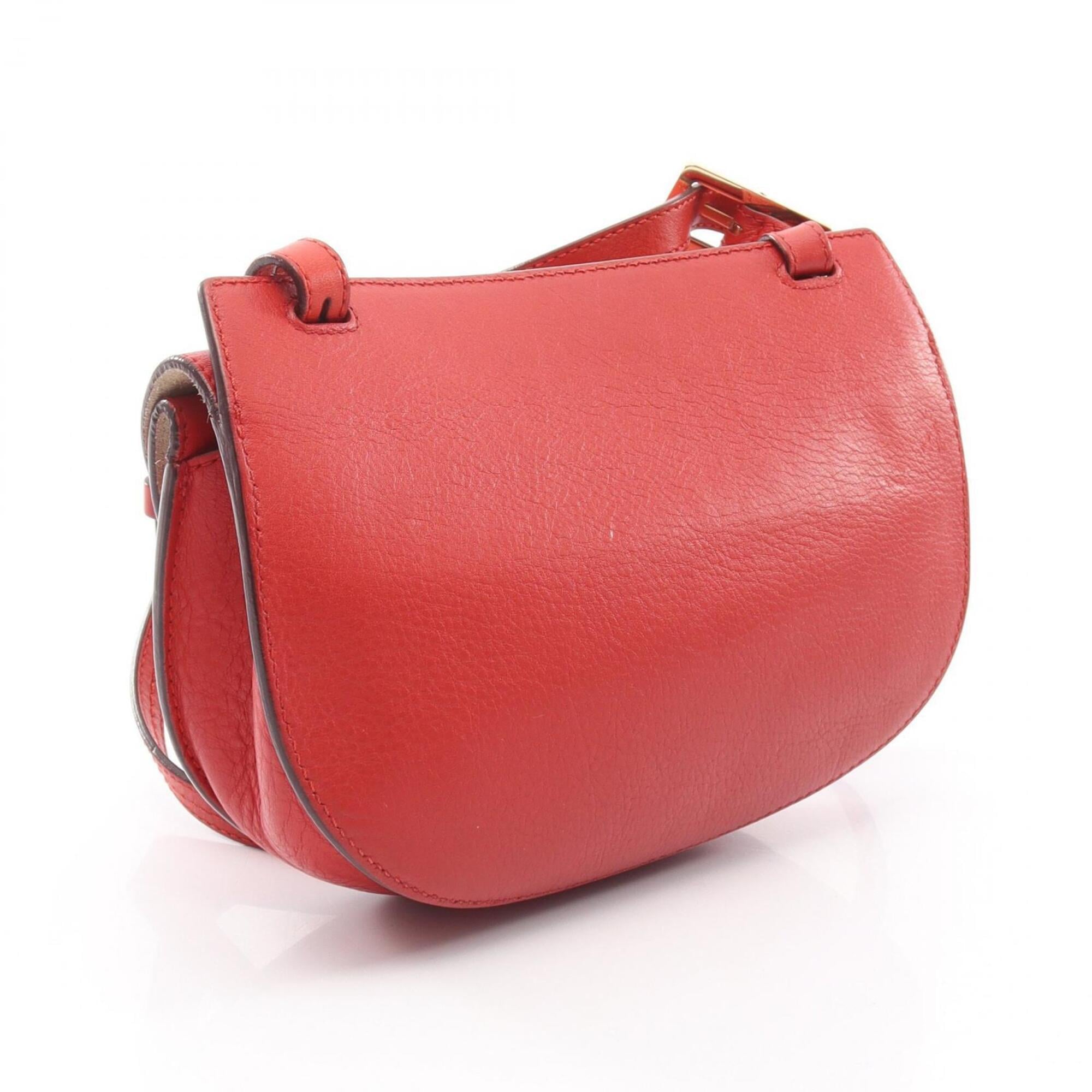 Chloé Red Color Leather Shoulder Bag (Pre-Owned)