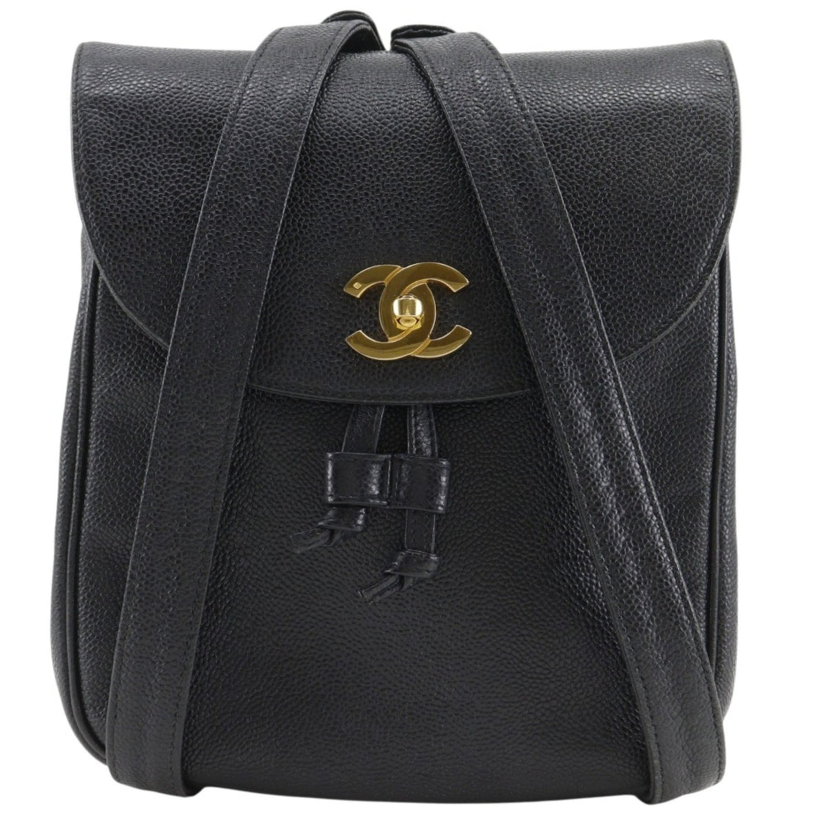Chanel Black Grained Calfskin Backpack (Pre-Owned)